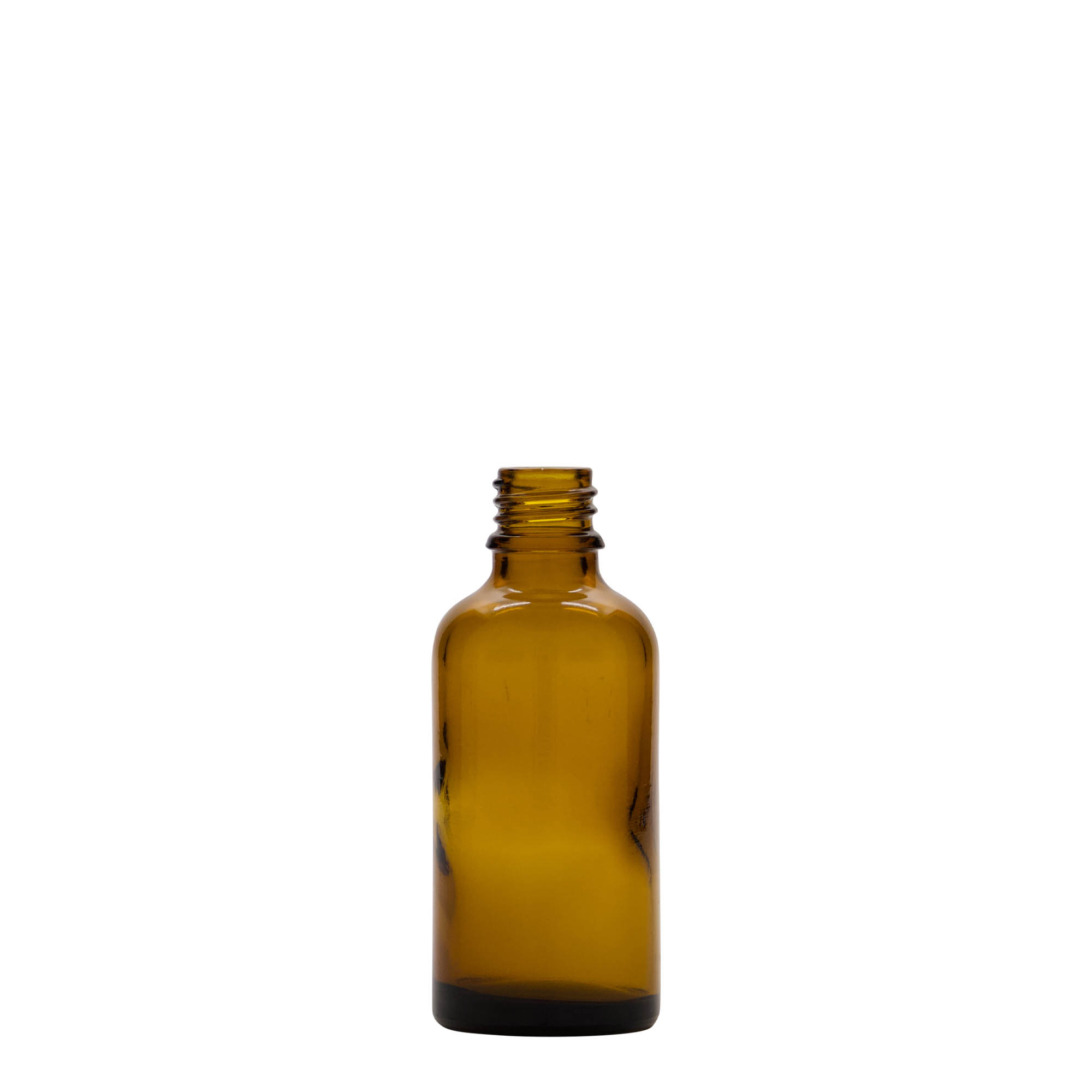 50 ml medicinflaska, glas, brun, mynning: DIN 18 50 ml medicinflaska, glas, brun, mynning: DIN 18