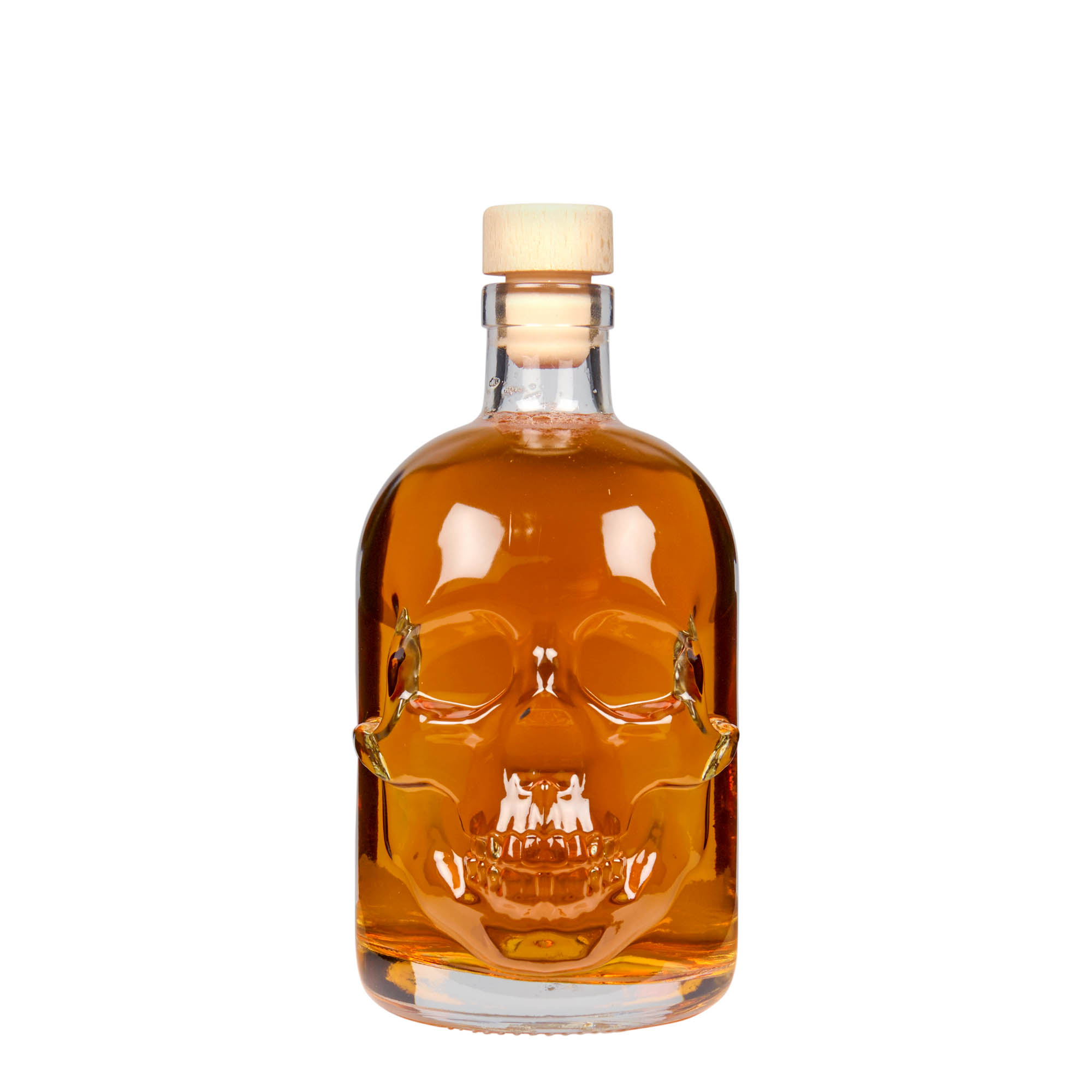 500 ml glasflaska 'Dödskalle', öppning: kork 500 ml glasflaska 'Dödskalle', öppning: kork