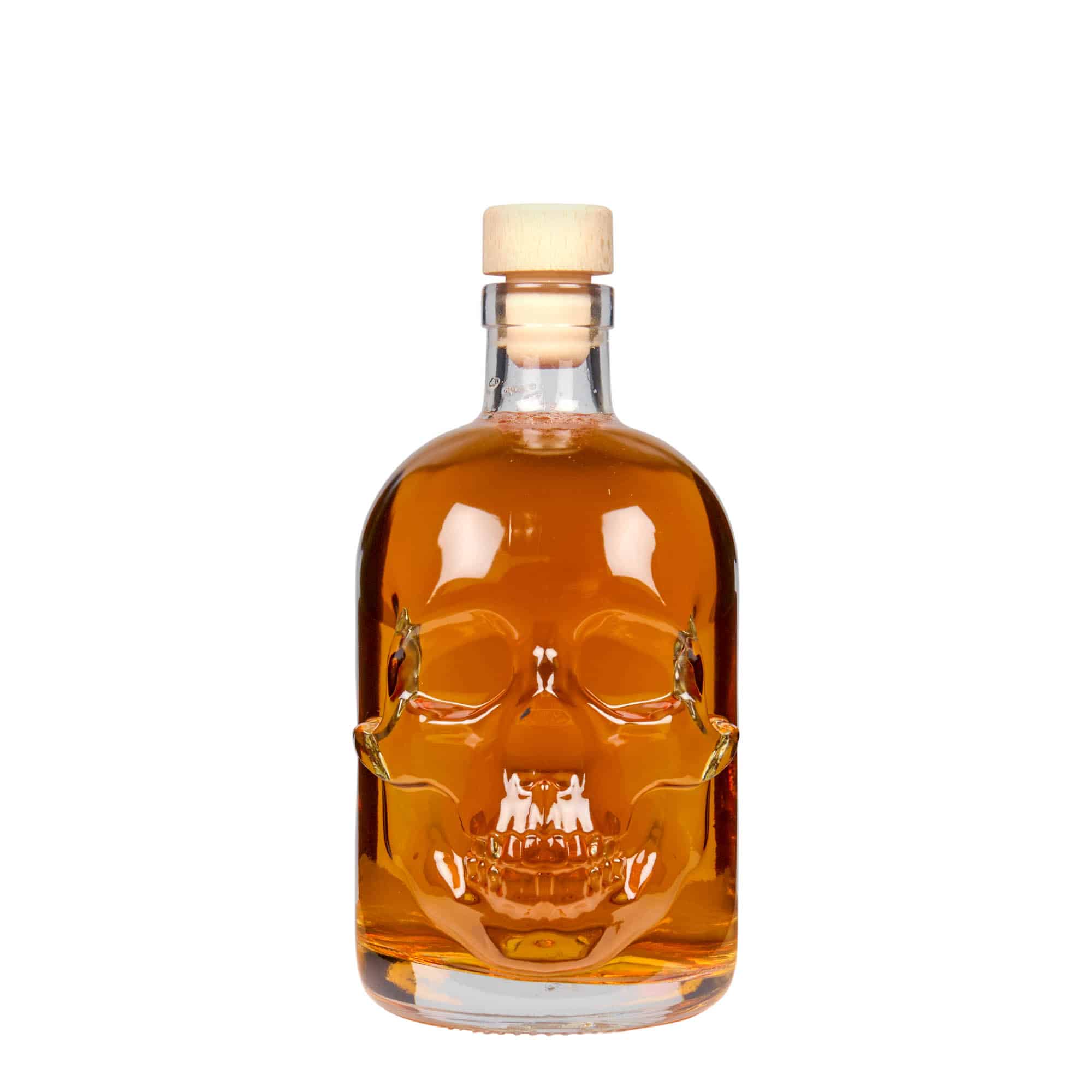 500 ml glasflaska 'Dödskalle', öppning: kork