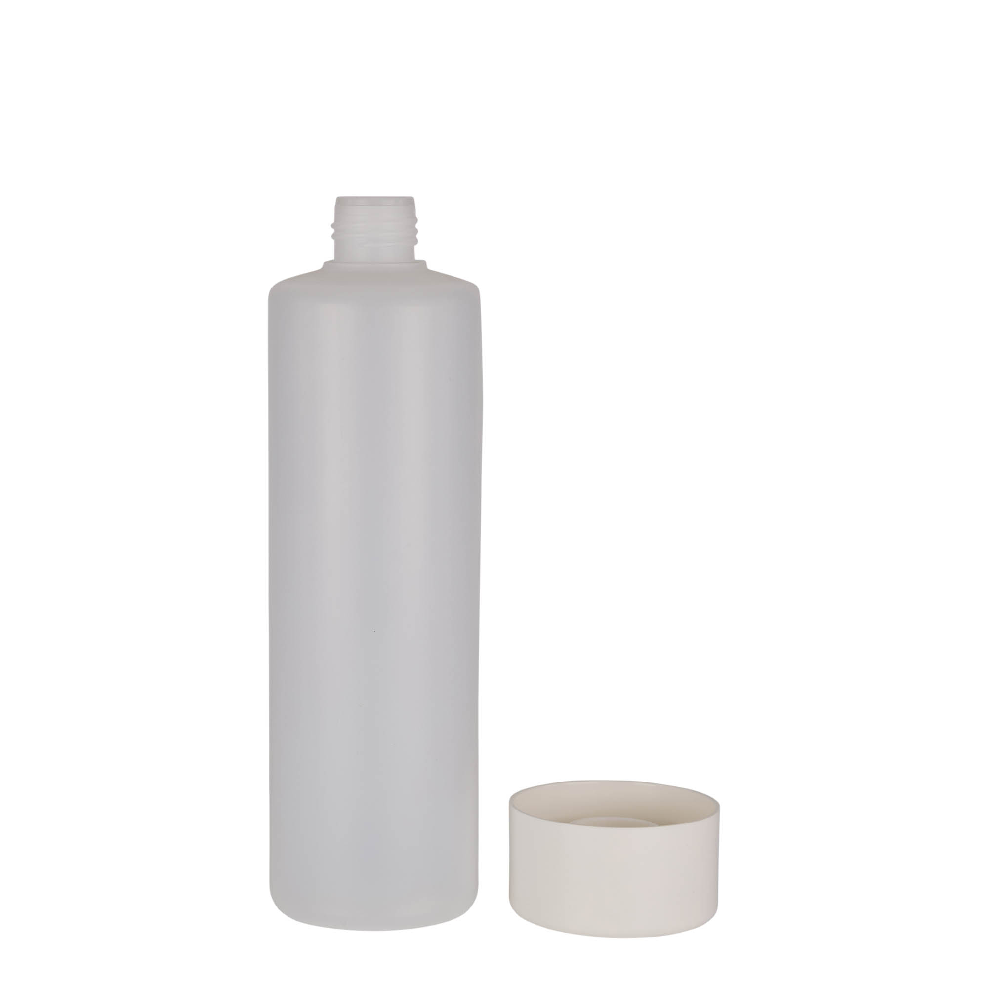 500 ml rund flaska, PE-plast, natur, öppning: skruvlock 500 ml rund flaska, PE-plast, natur, öppning: skruvlock
