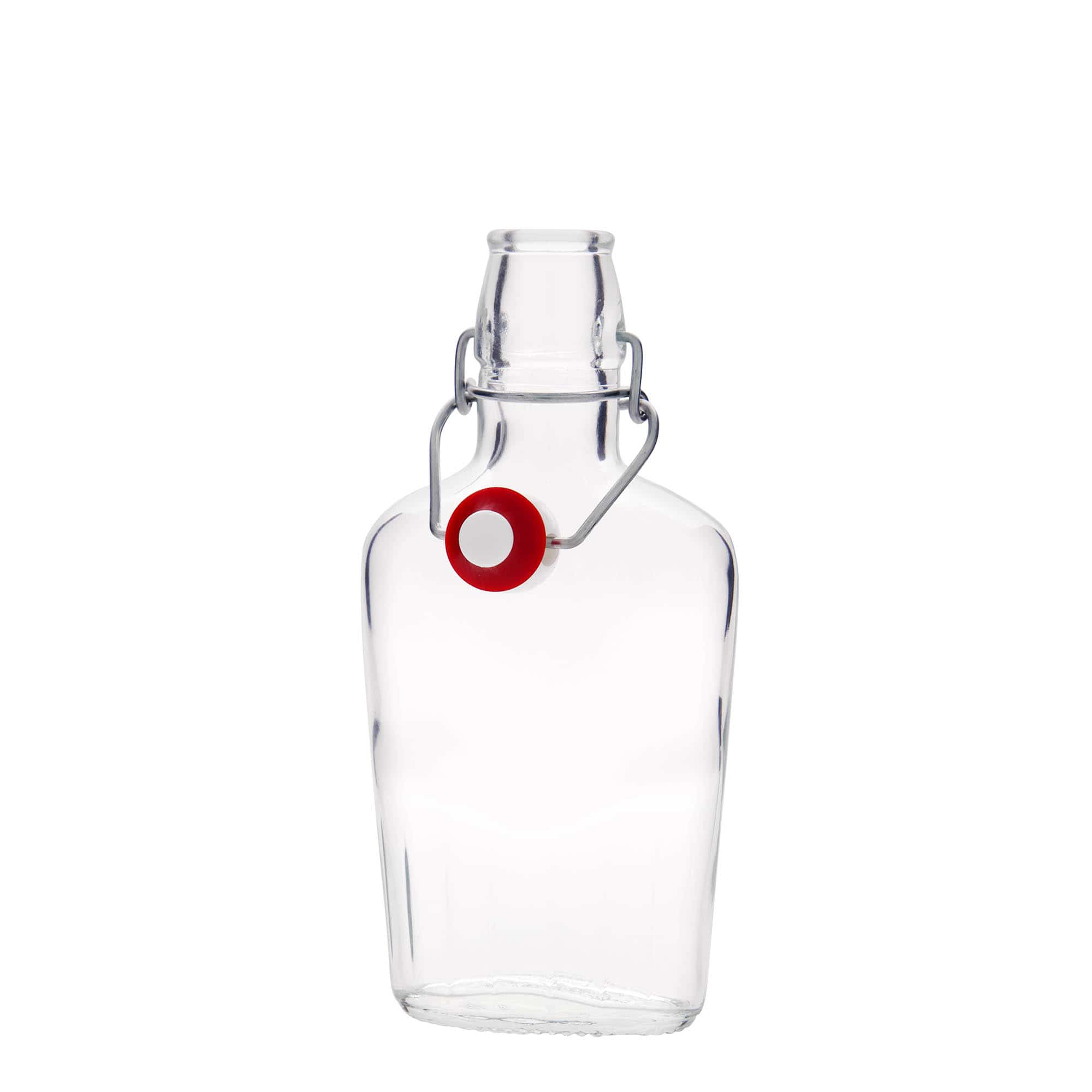 250 ml glasflaska 'Fiaschetta', oval, mynning: klämma