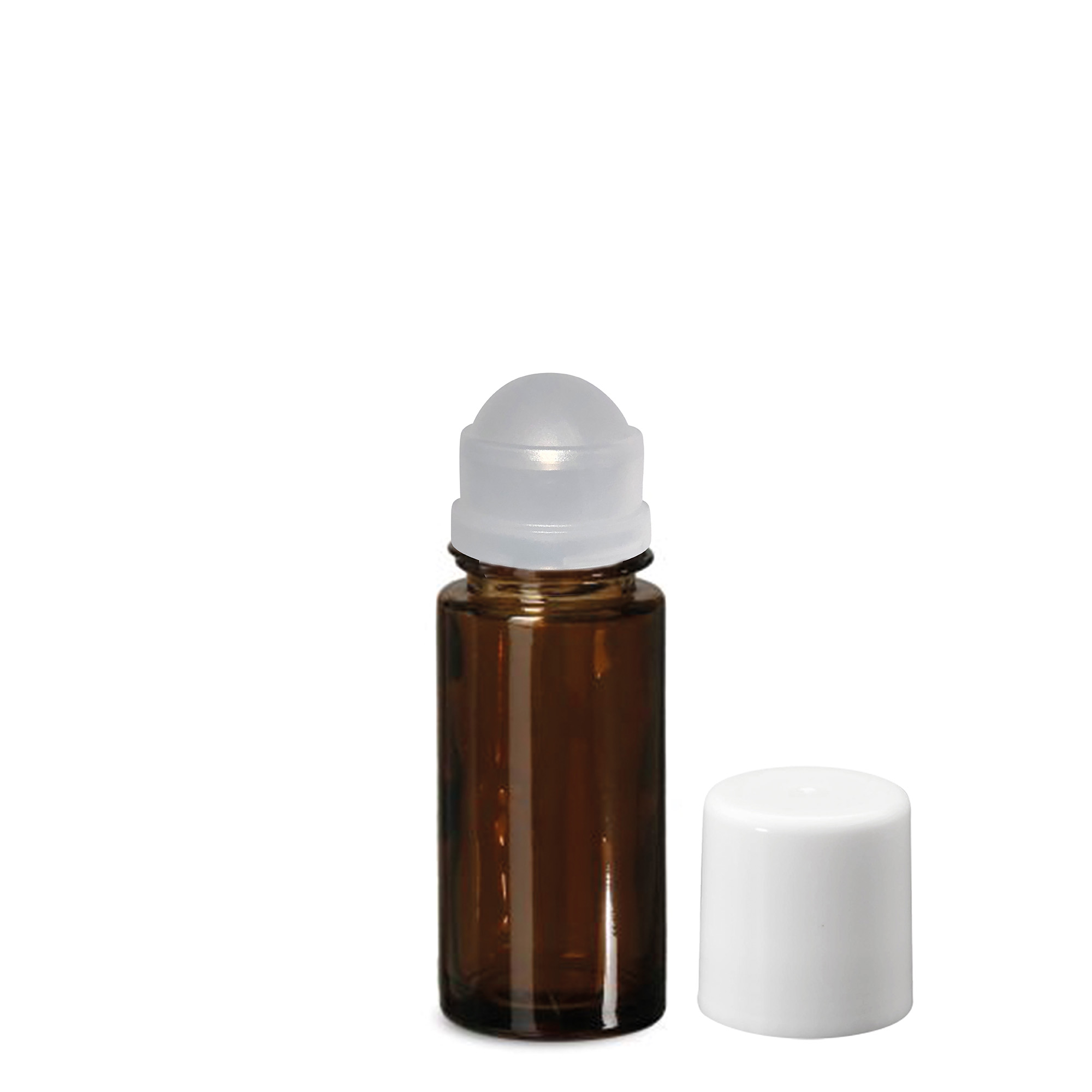 50 ml roll-on-flaska, glas, brun, öppning: skruvlock