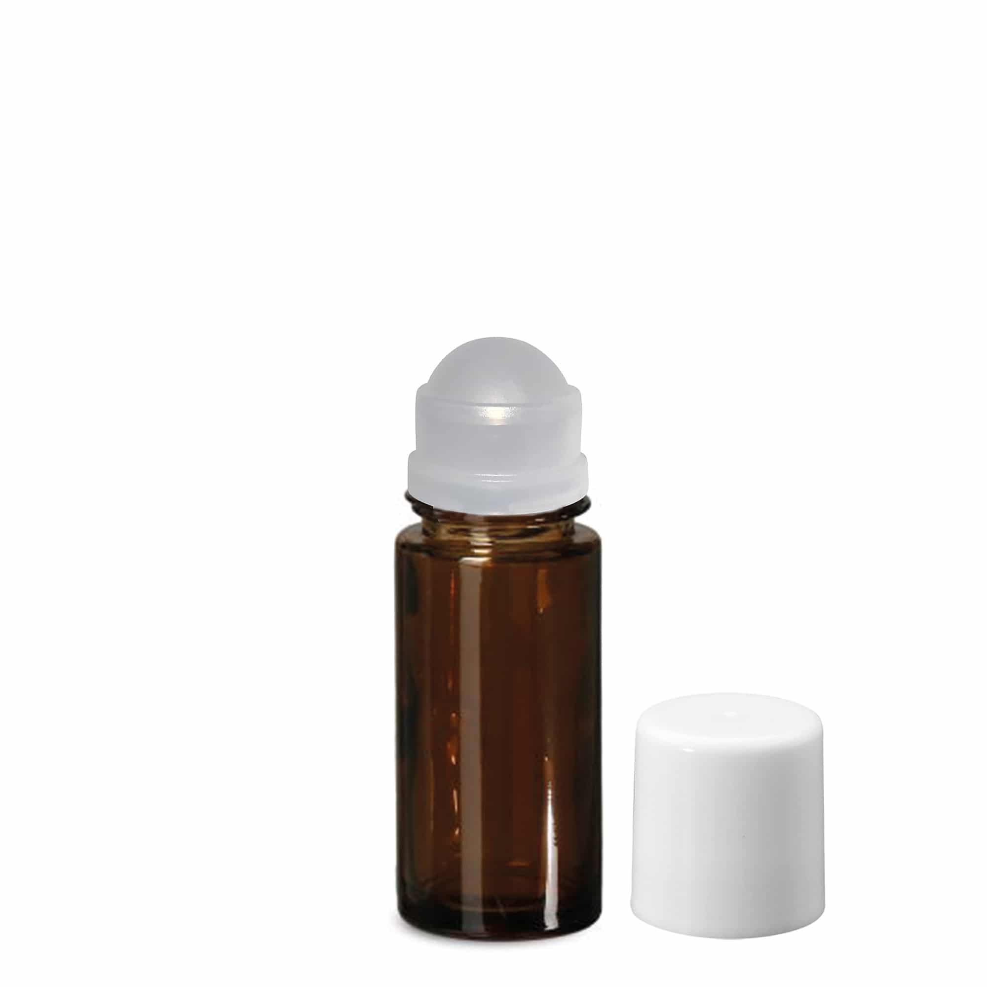50 ml roll-on-flaska, glas, brun, öppning: skruvlock
