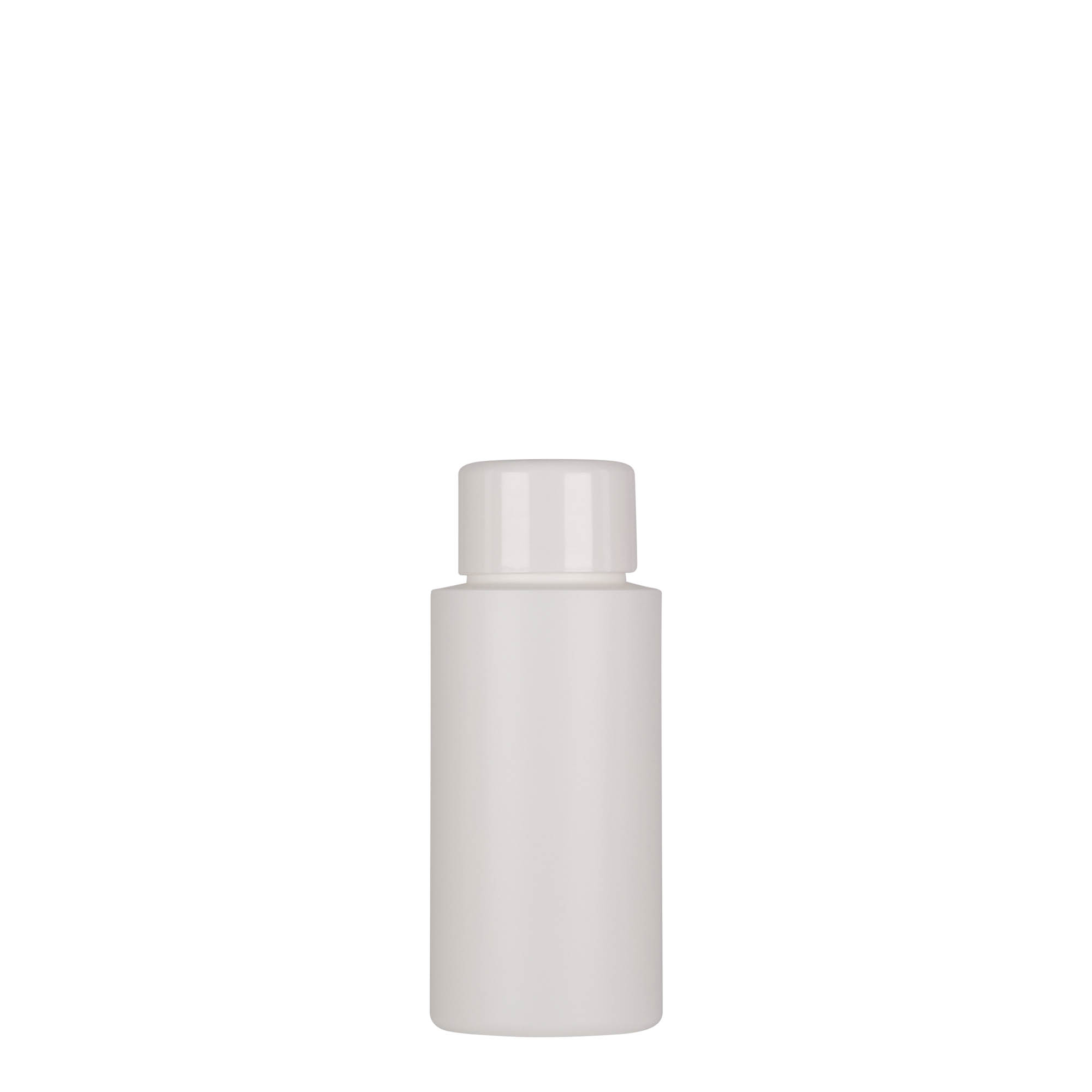 50 ml plastflaska 'Pipe', grön HDPE, vit, öppning: 24/410