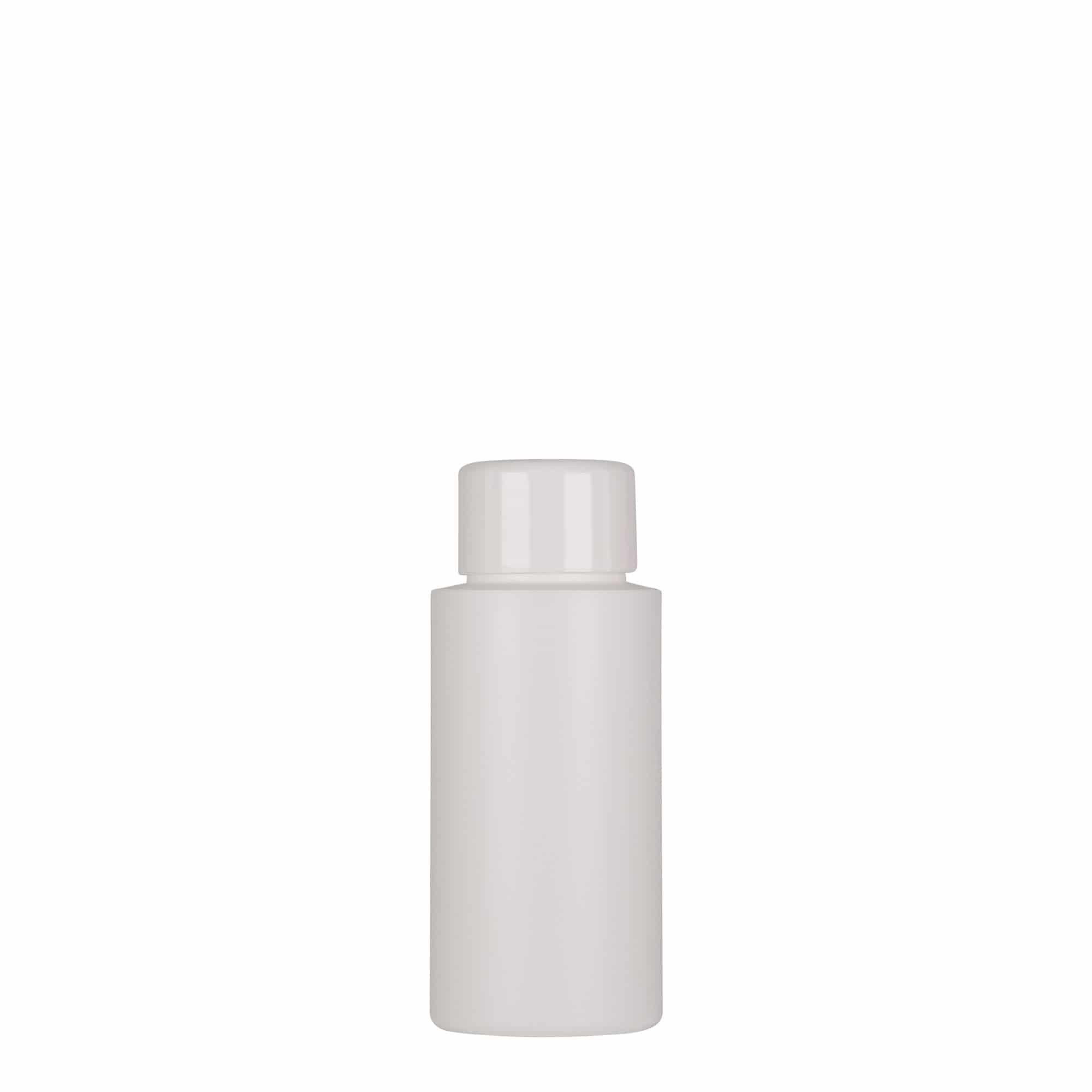 50 ml plastflaska 'Pipe', grön HDPE, vit, öppning: 24/410
