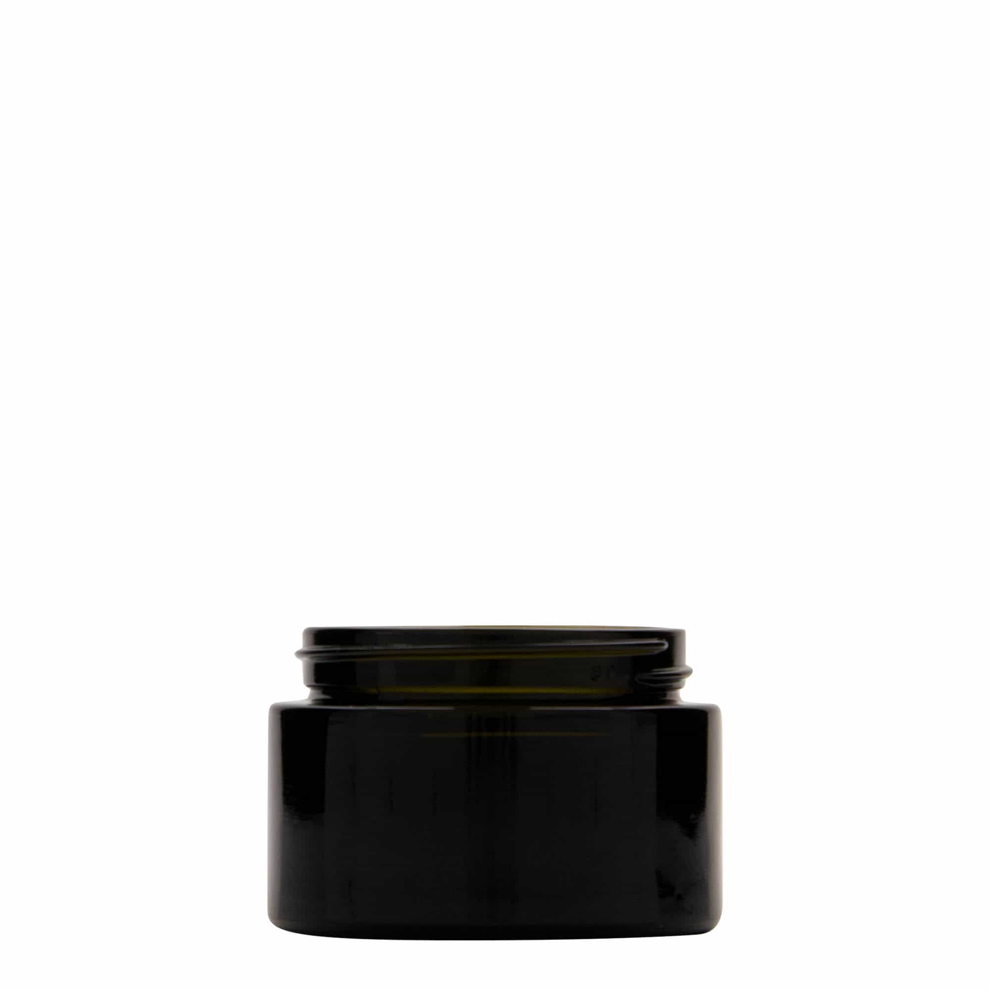 50 ml burk av återvunnet material 'Floria', glas, antikgrön, mynning: 58/400