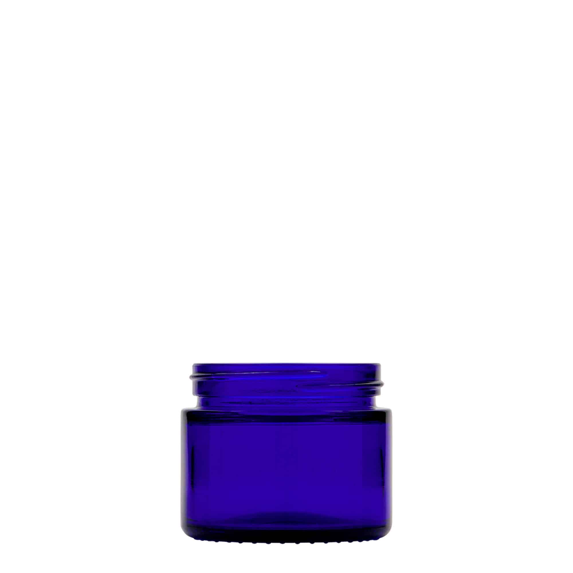 50 ml burk 'Blue Edition', glas, kungsblå, mynning: skruvkapsel