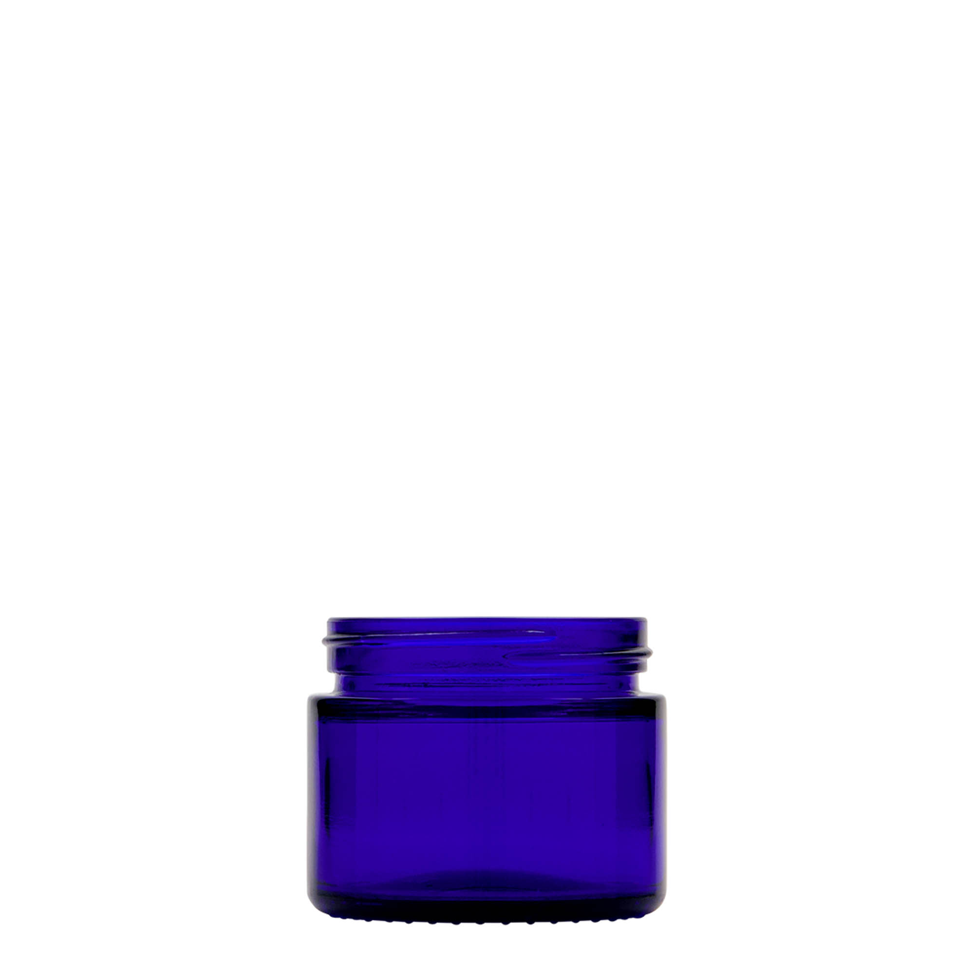 50 ml burk 'Blue Edition', glas, kungligt blå, öppning: skruvlock 50 ml burk 'Blue Edition', glas, kungligt blå, öppning: skruvlock