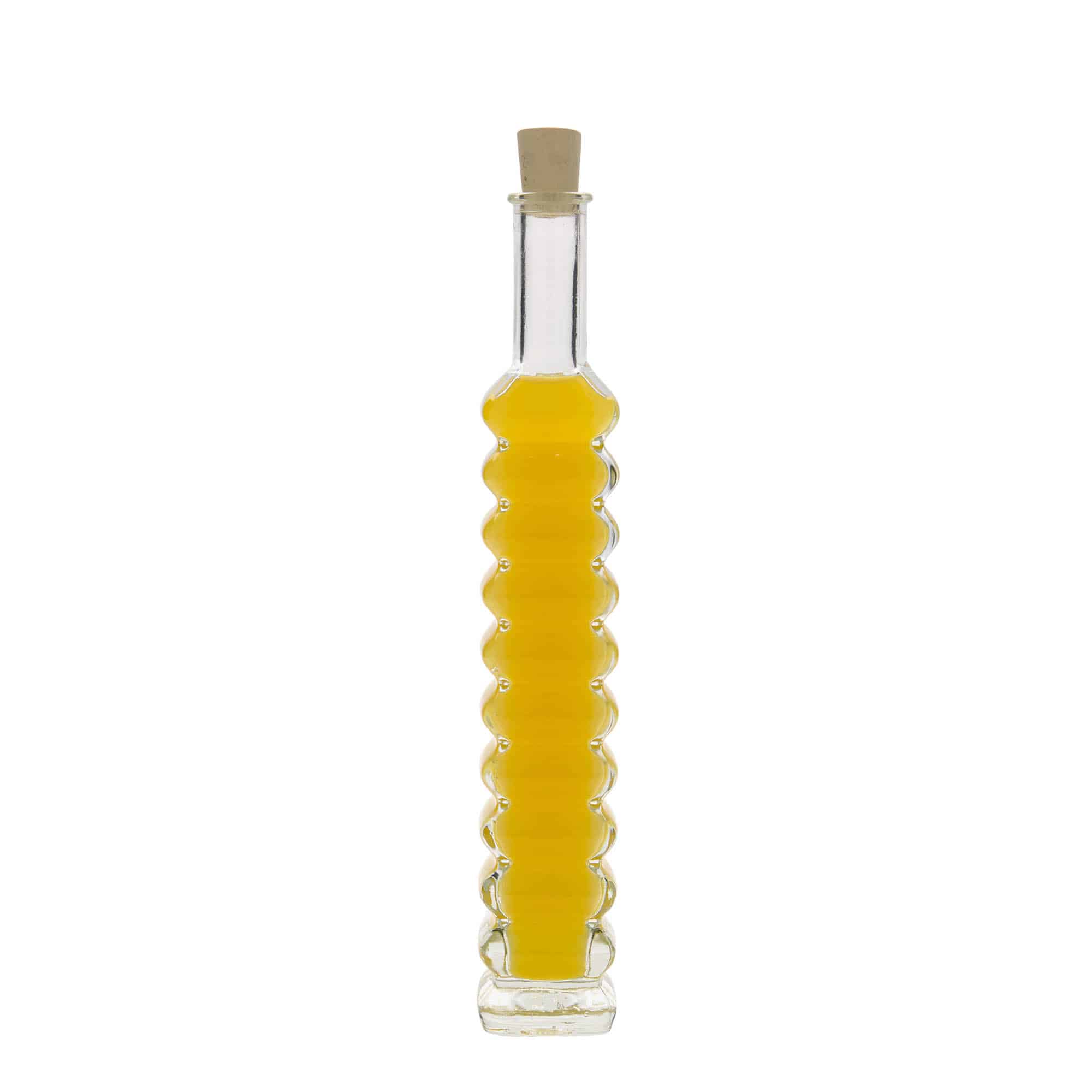 100 ml glasflaska 'Roma', kvadratisk, mynning: kork