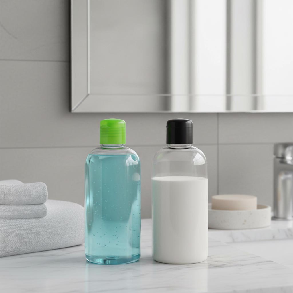 Skruvlock med sprutinlägg, PP-plast, svart, för mynning: 24/410