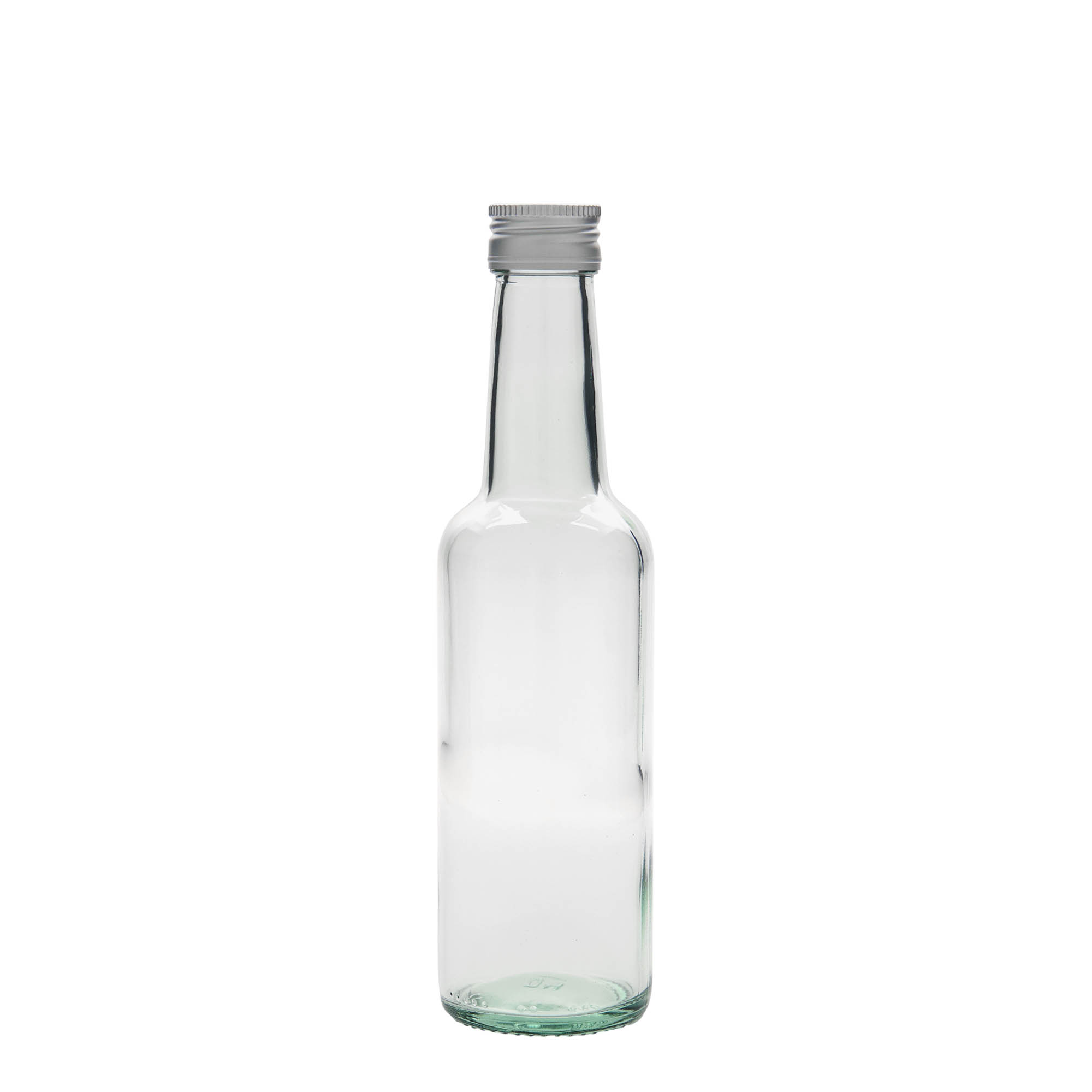 250 ml glasflaska med rak hals, öppning: PP 28