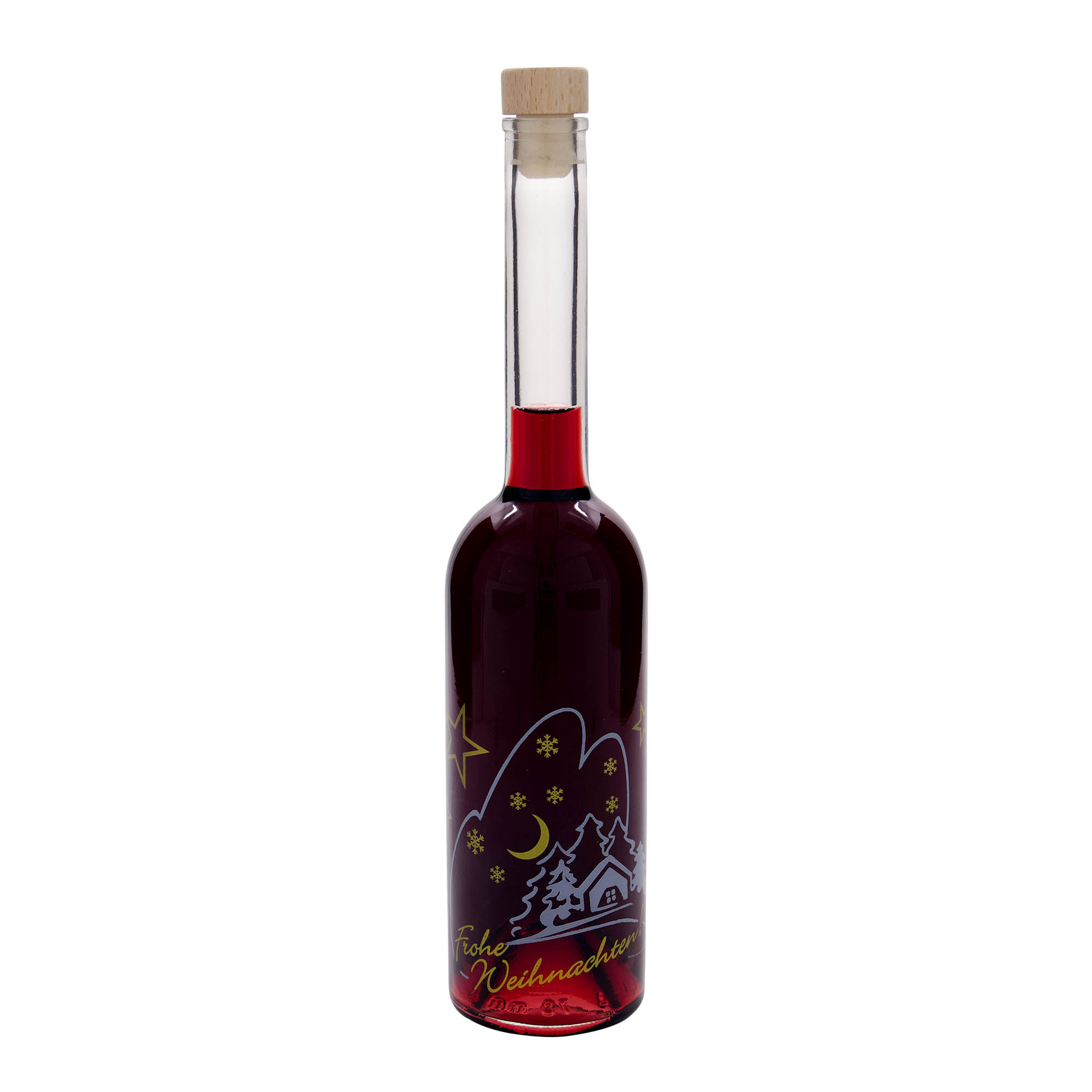 500 ml glasflaska 'Opera', motiv: julidyll, mynning: kork 500 ml glasflaska 'Opera', motiv: julidyll, mynning: kork