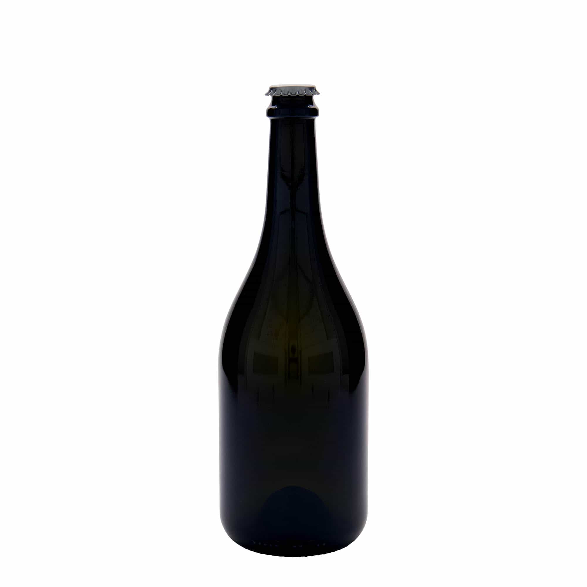 750 ml ölflaska 'Horta', glas, antikgrön, öppning: kapsyl
