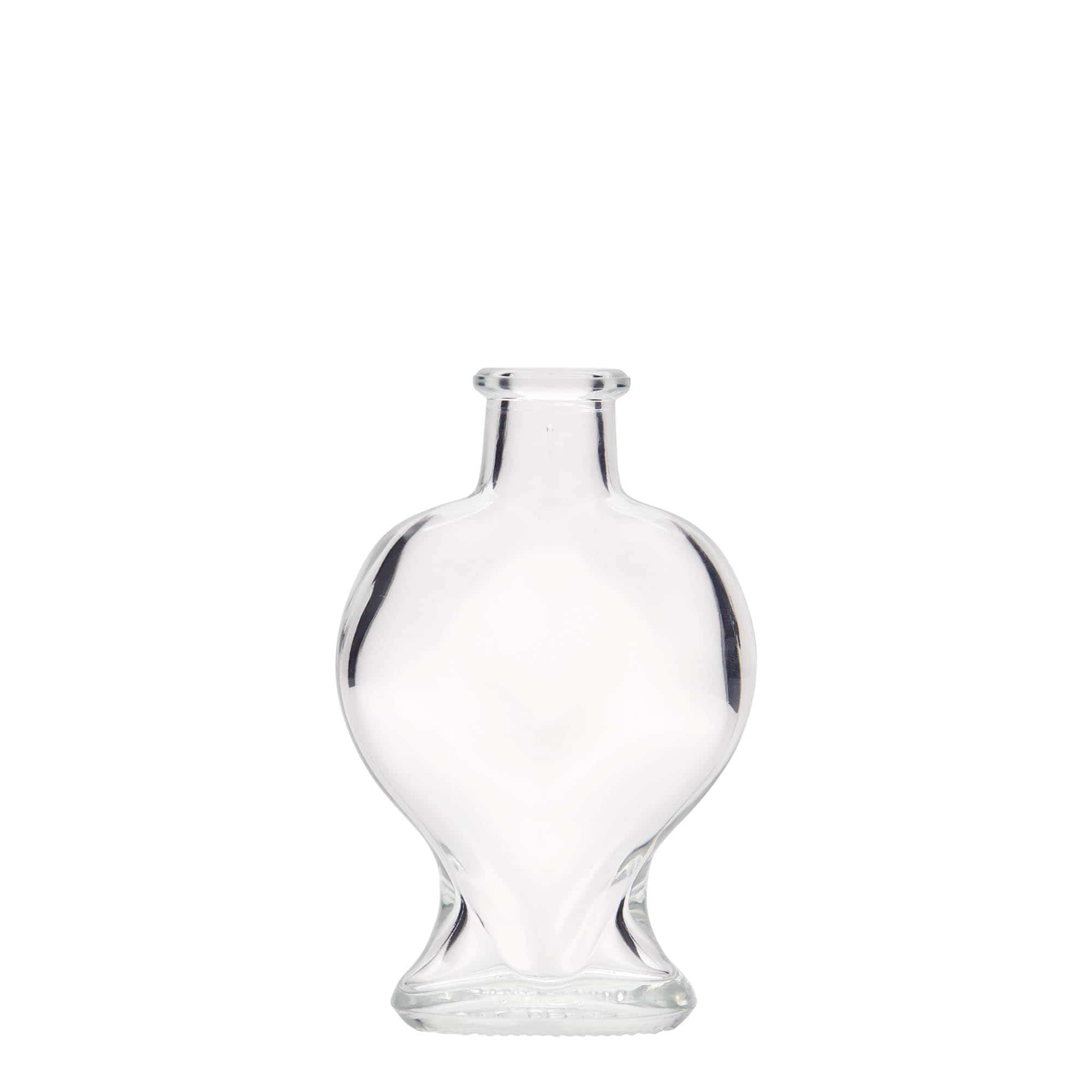 100 ml glasflaska 'Hjärta', öppning: kork
