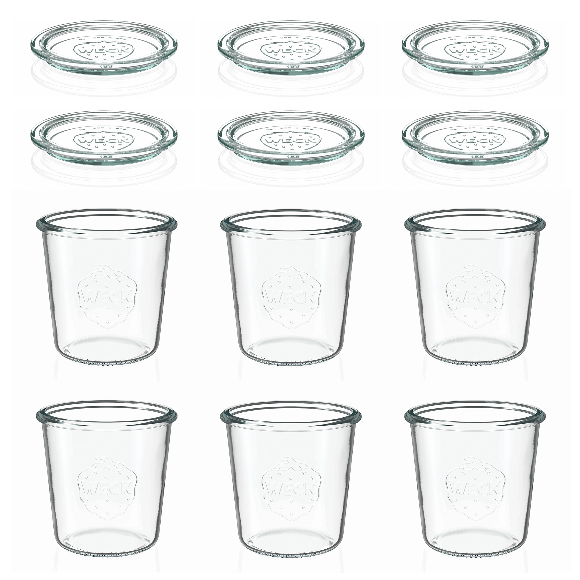 6x 580 ml WECK-störtglas med glaslock RR 100