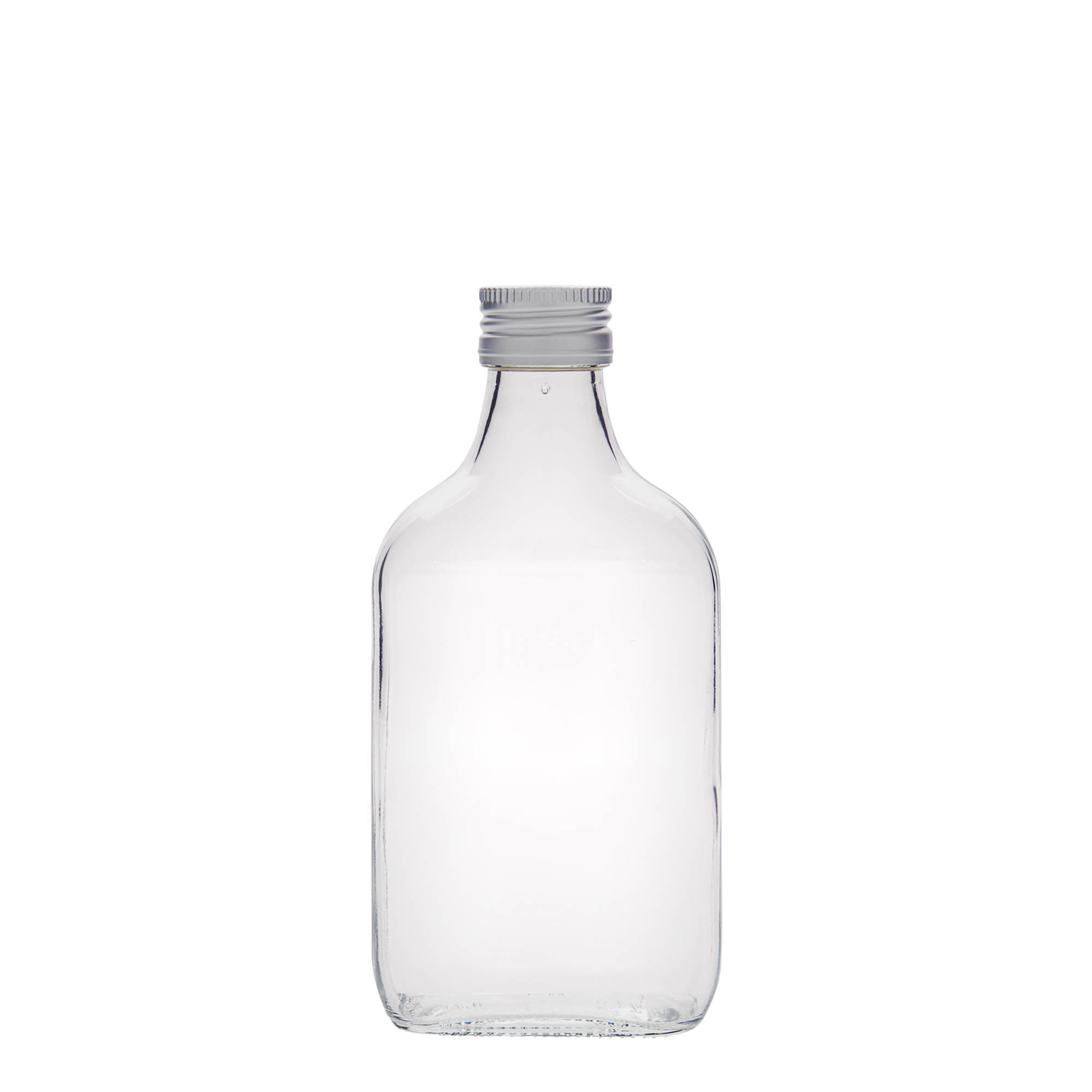 200 ml fickflaska, rektangulär, glas, öppning: PP 28 200 ml fickflaska, rektangulär, glas, öppning: PP 28
