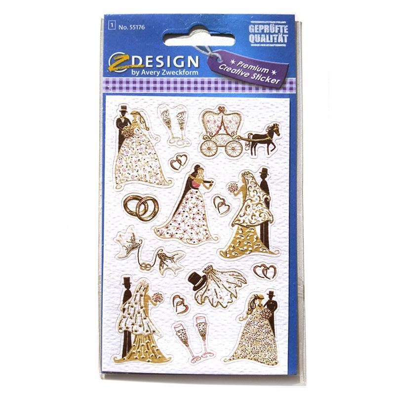 Zweckform Klistermärken 'Brudpar', papper, flerfärgade Zweckform Klistermärken 'Brudpar', papper, flerfärgade