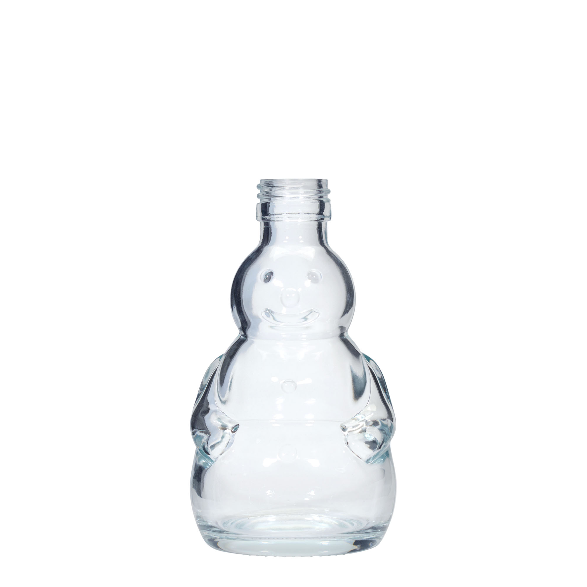 200 ml glasflaska 'Snögubbe', öppning: PP 28 200 ml glasflaska 'Snögubbe', öppning: PP 28