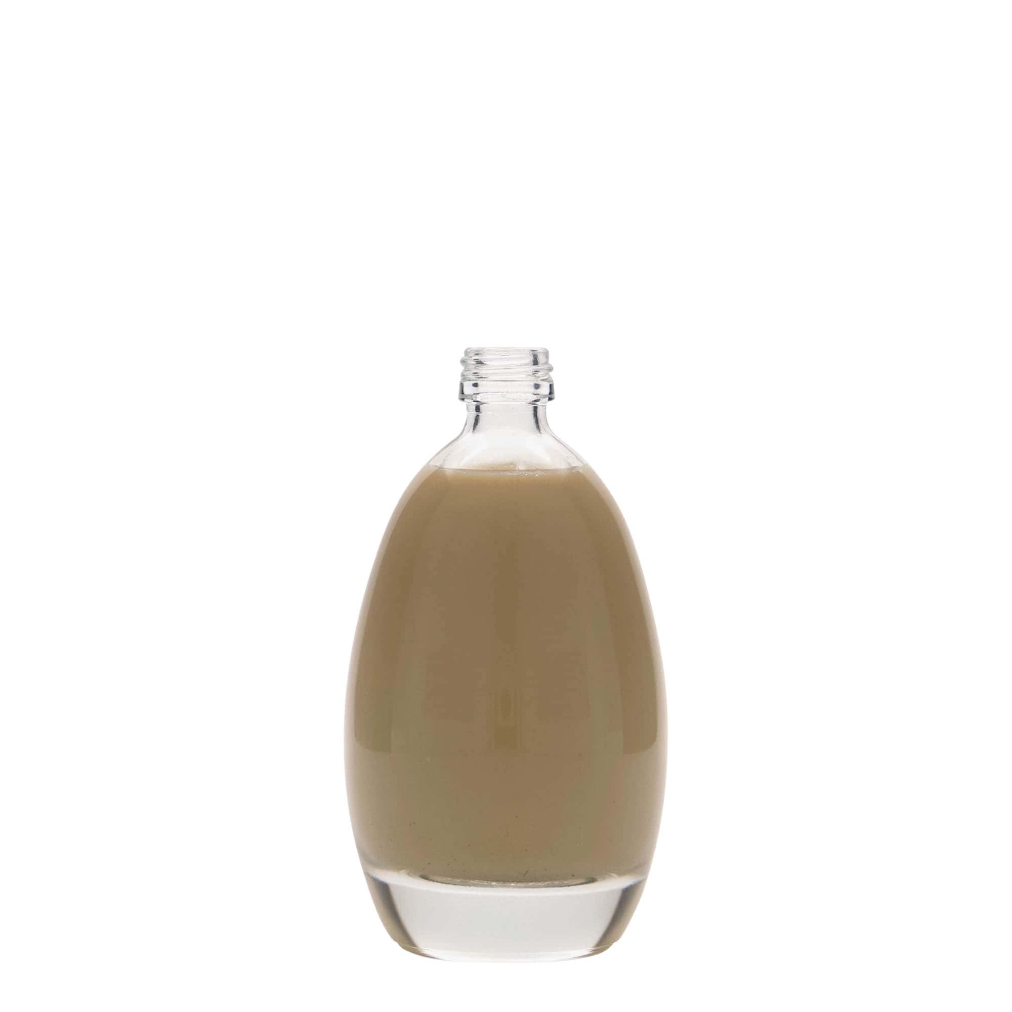 100 ml glasflaska 'ägg', öppning: PP 18 100 ml glasflaska 'ägg', öppning: PP 18