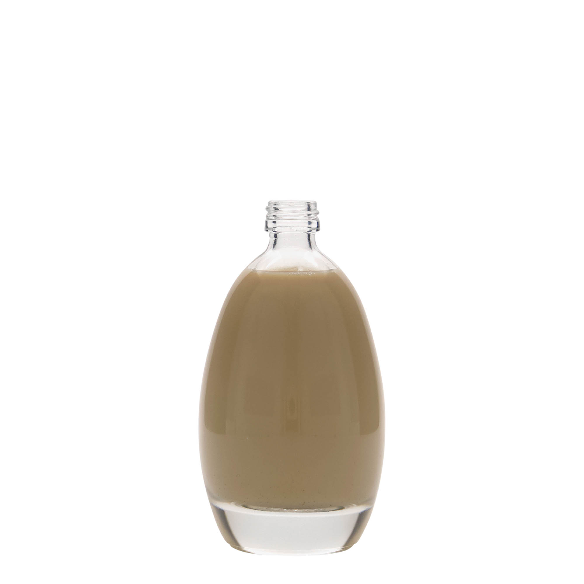 100 ml glasflaska 'ägg', öppning: PP 18 100 ml glasflaska 'ägg', öppning: PP 18