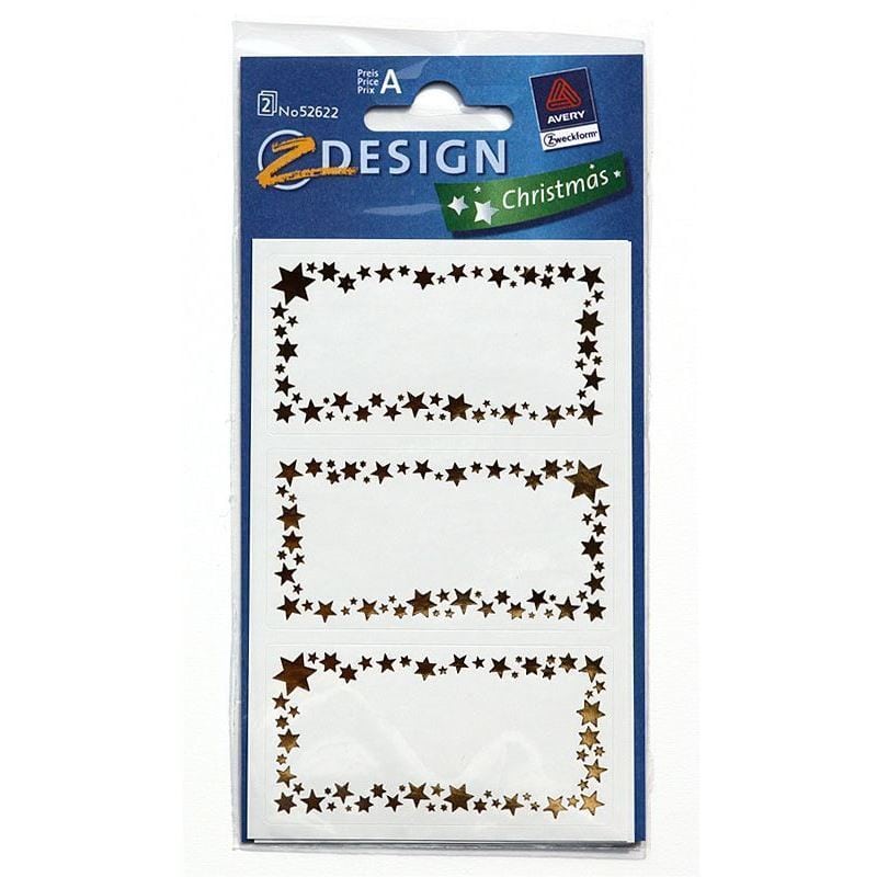 Zweckform Etiketter 'Stjärnram', papper, guld