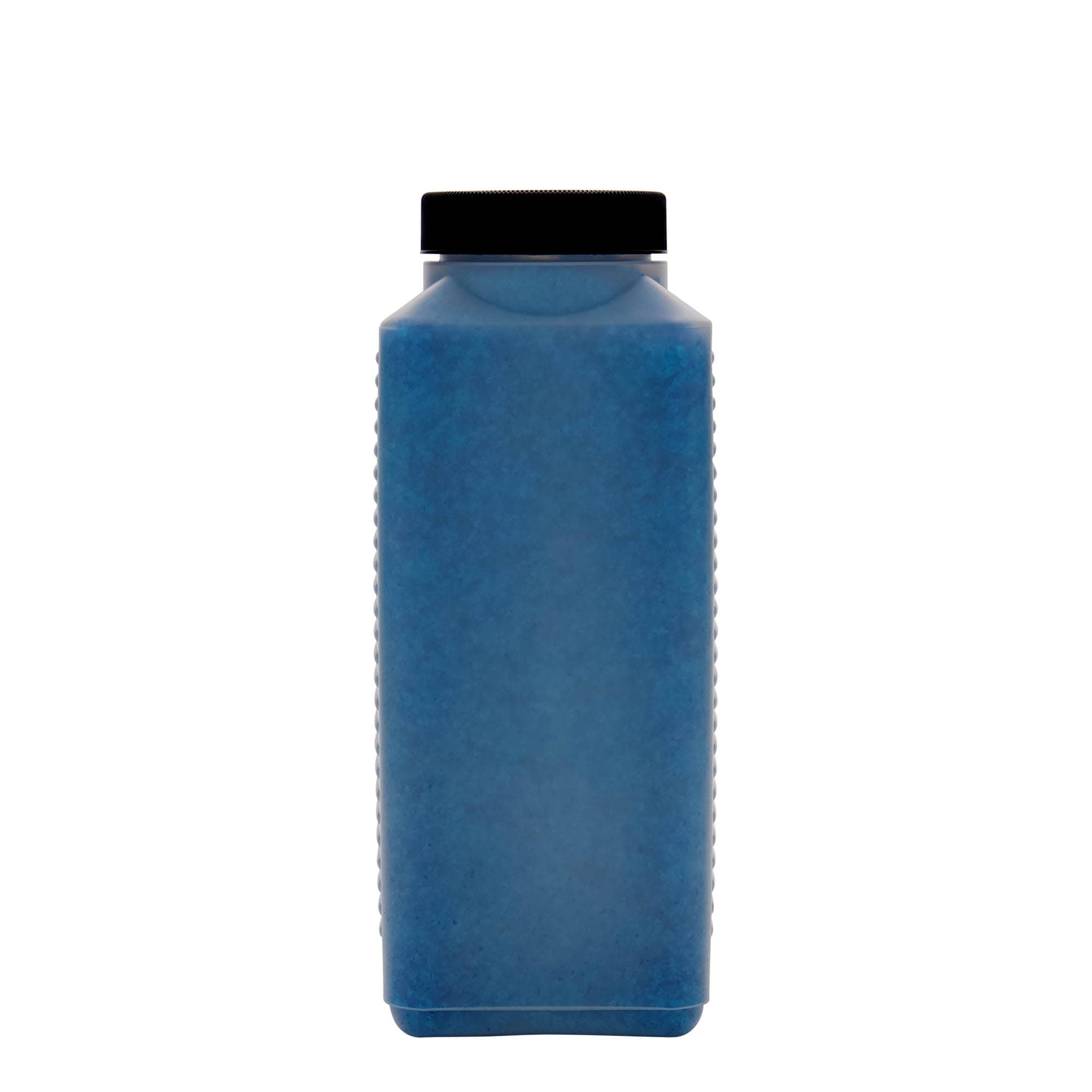 1.000 ml bredhalsflaska, rektangulär, HDPE-plast, natur, öppning: DIN 60 EPE