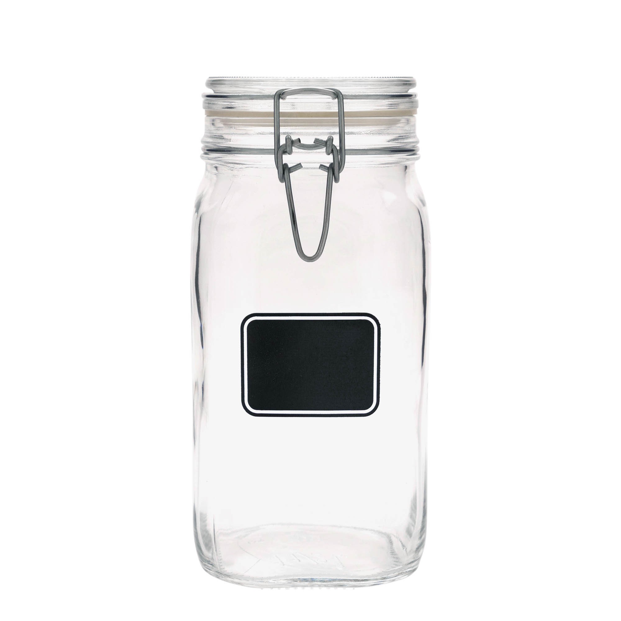1.500 ml tråghänglåsburk 'Fido', motiv: etikettfält, kvadratisk, mynning: tråghänglås 1.500 ml tråghänglåsburk 'Fido', motiv: etikettfält, kvadratisk, mynning: tråghänglås
