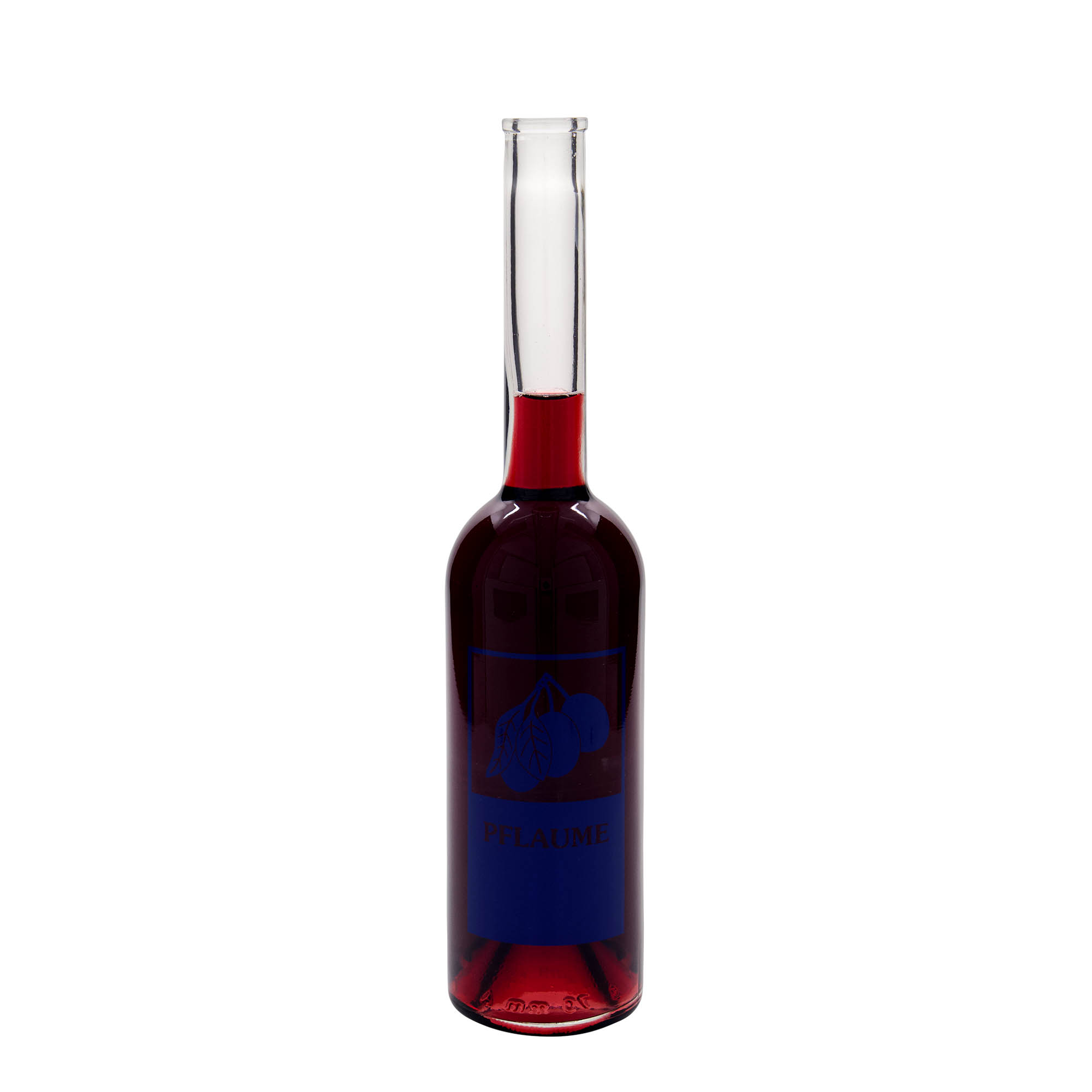 500 ml glasflaska 'Opera', motiv: plommon, öppning: kork