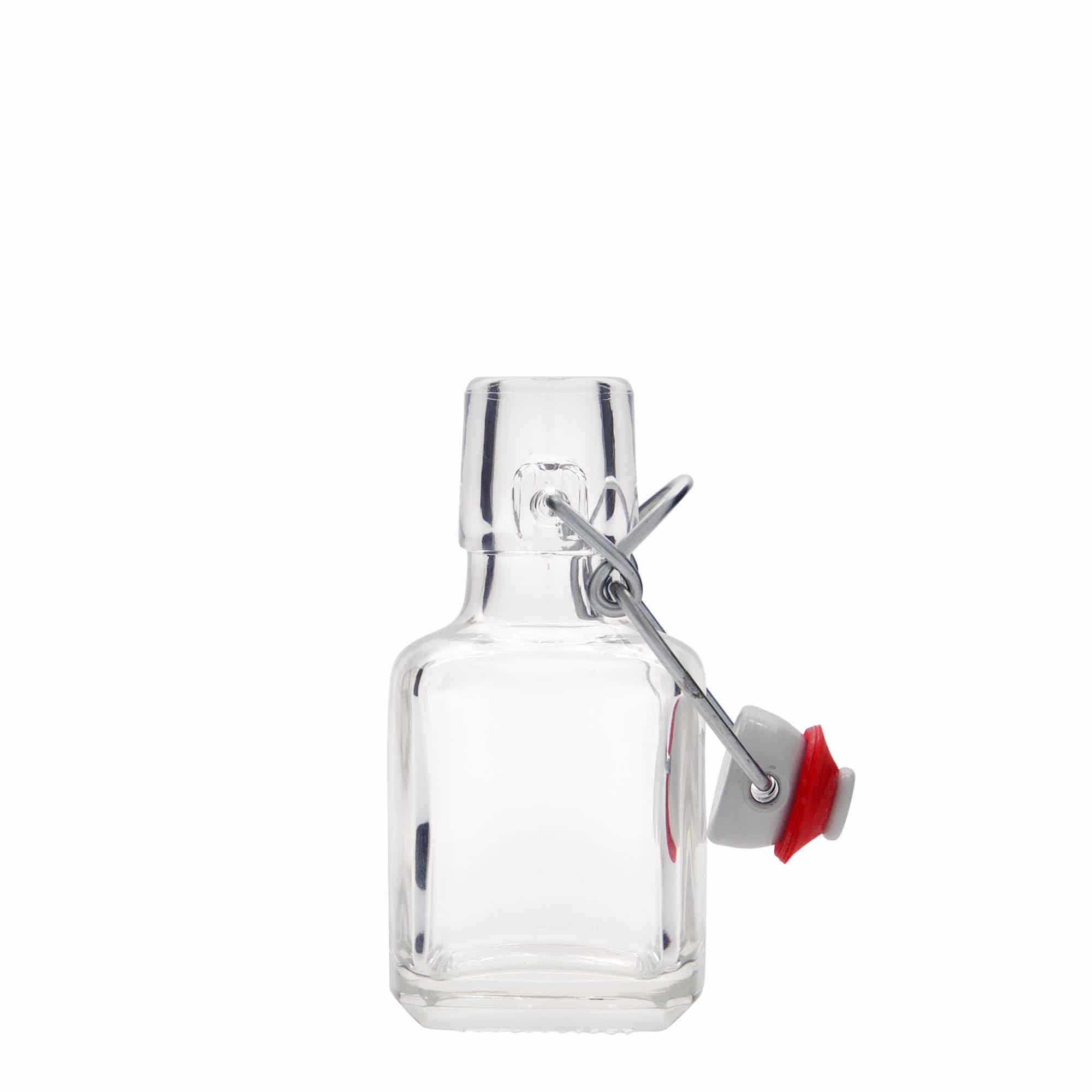 100 ml glasflaska 'Kubica', kvadratisk, mynning: patentkork 100 ml glasflaska 'Kubica', kvadratisk, mynning: patentkork