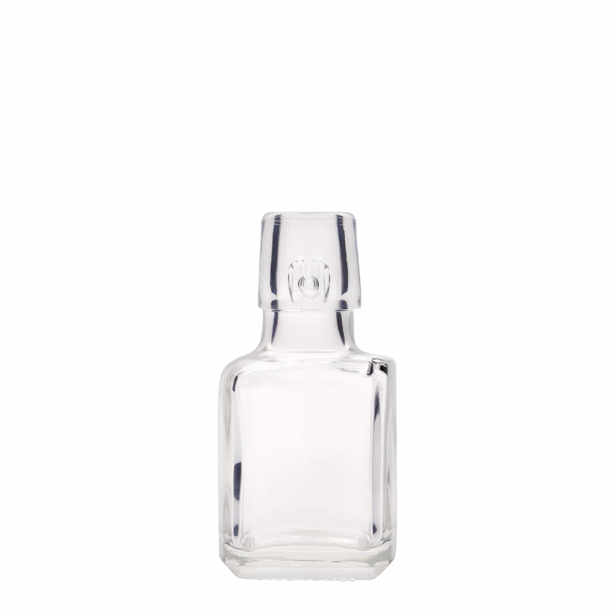 100 ml glasflaska 'Kubica', fyrkantig, öppning: bygelkork