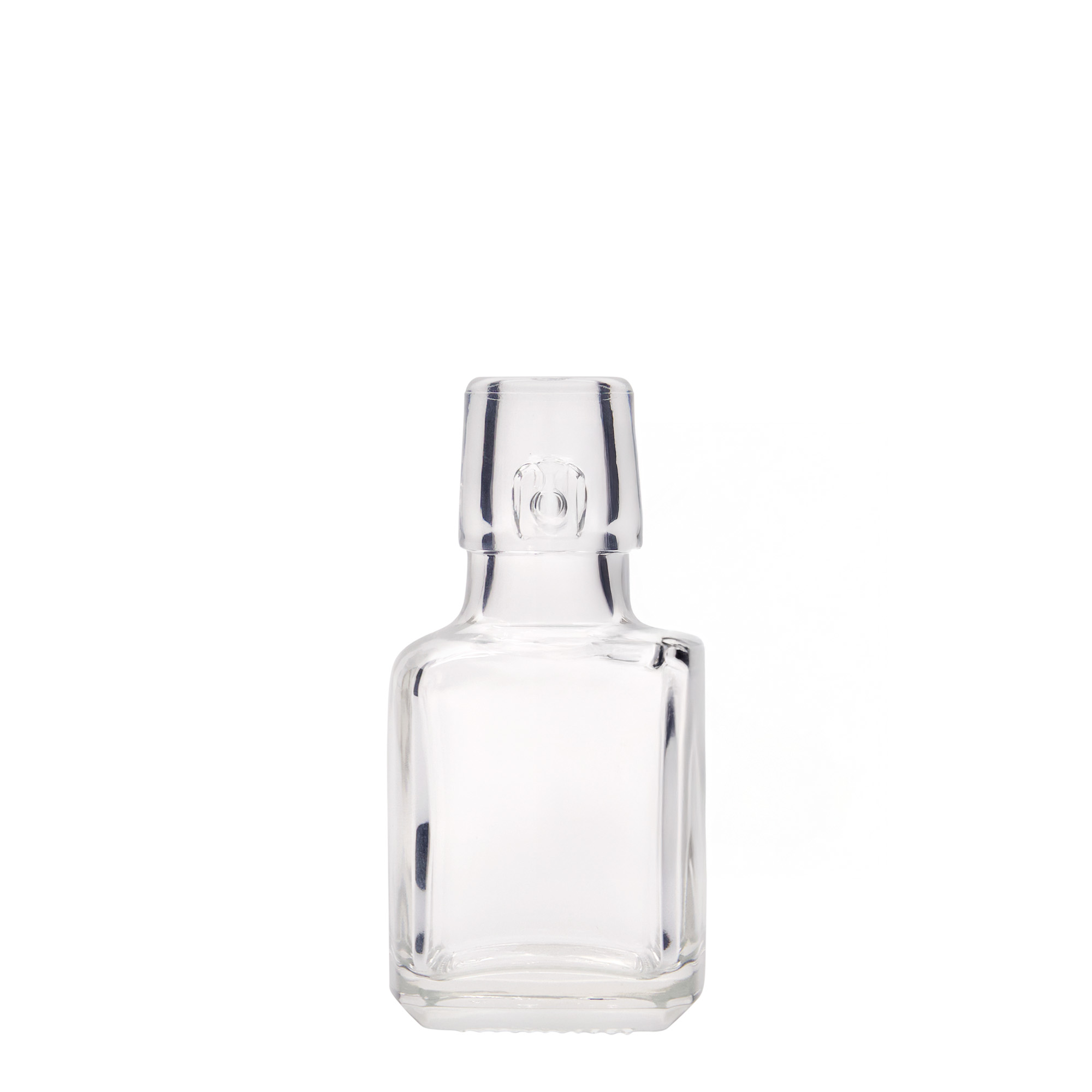 100 ml glasflaska 'Kubica', fyrkantig, öppning: bygelkork 100 ml glasflaska 'Kubica', fyrkantig, öppning: bygelkork