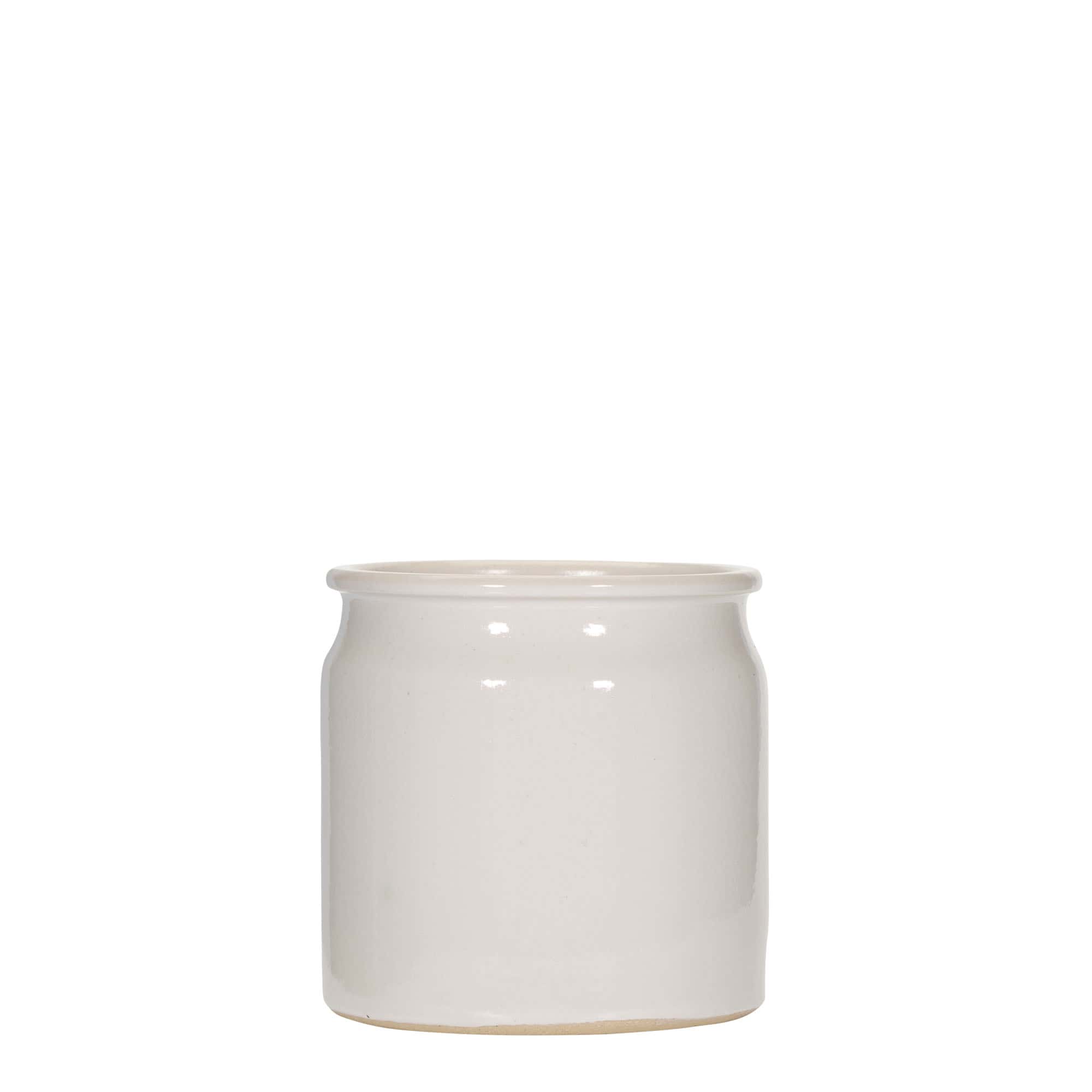 160 ml stengodskruka, keramik, vit, mynning: kork