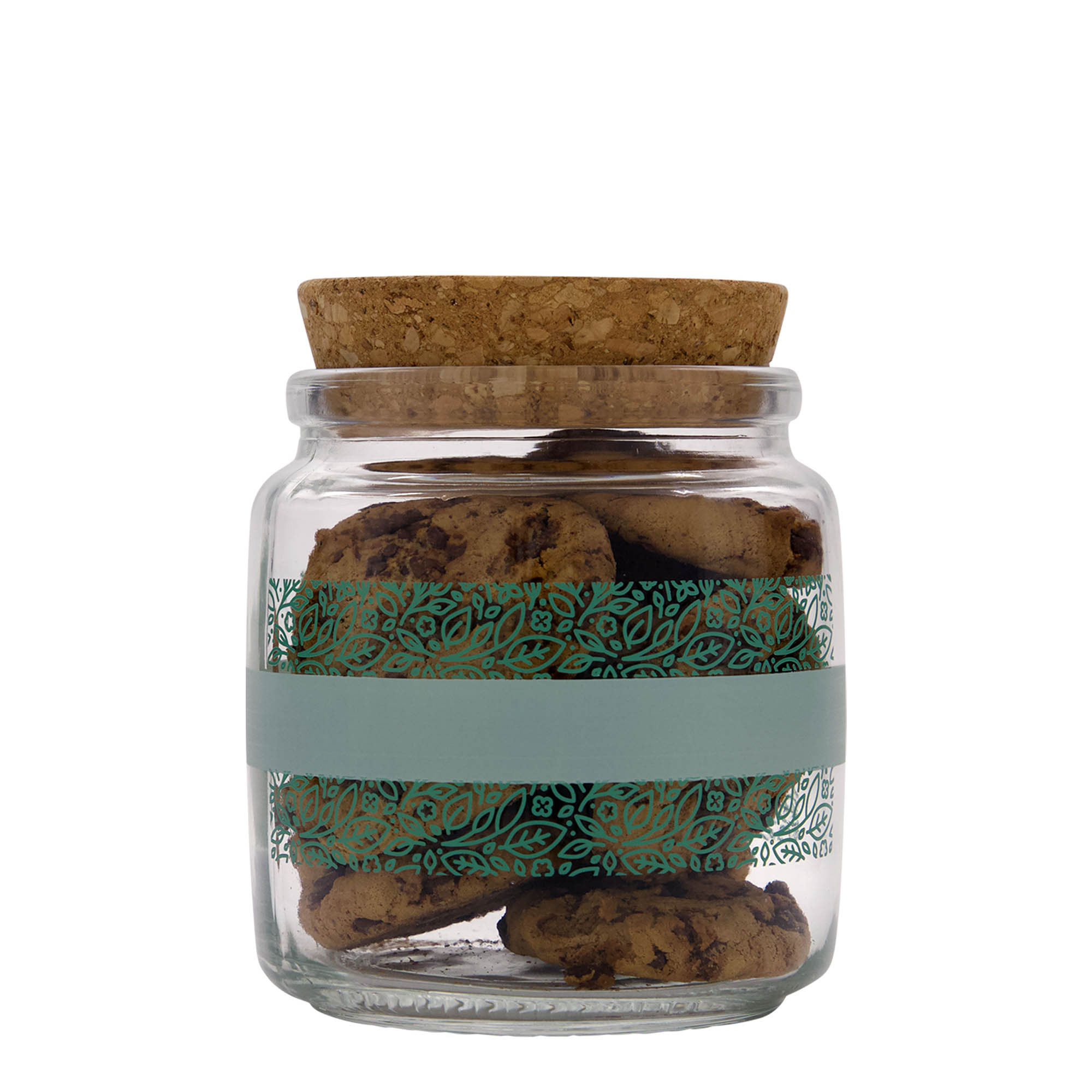 750 ml korkglas 'Giara', motiv: Naturalmente verde, mynning: kork