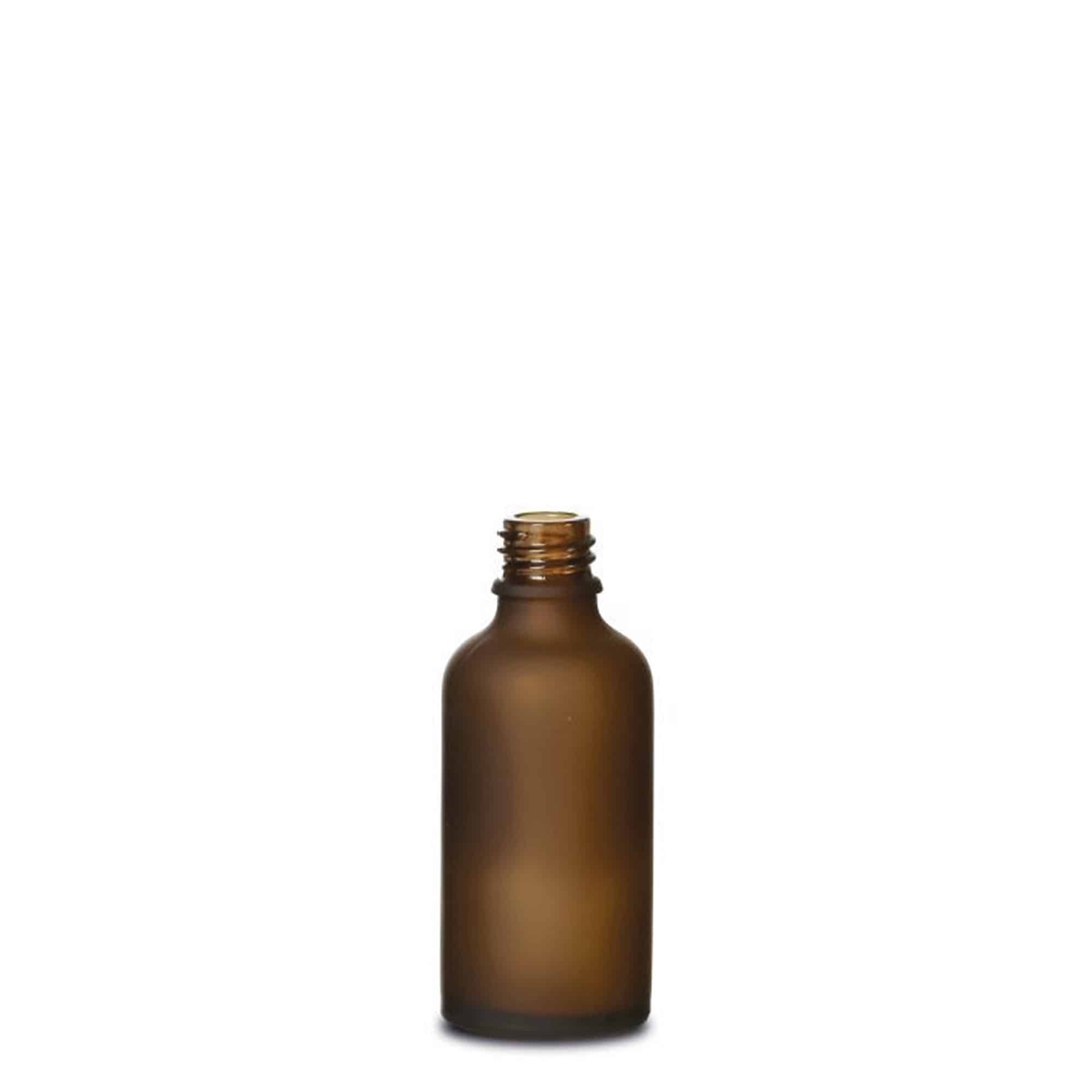 50ml medicinflaska, glas, brun frostad, mynning: DIN 18