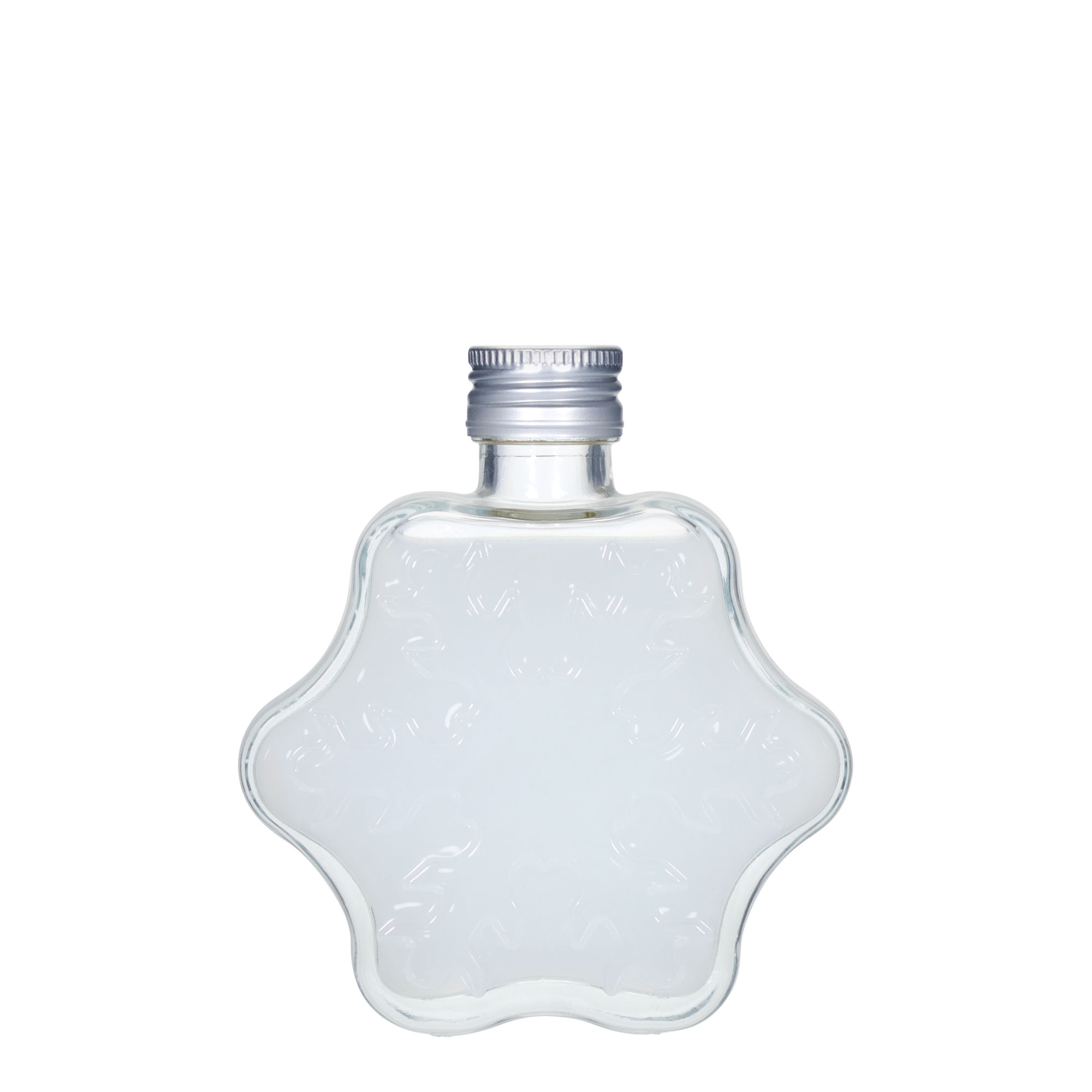 200 ml glasflaska 'Snöflinga', öppning: PP 28