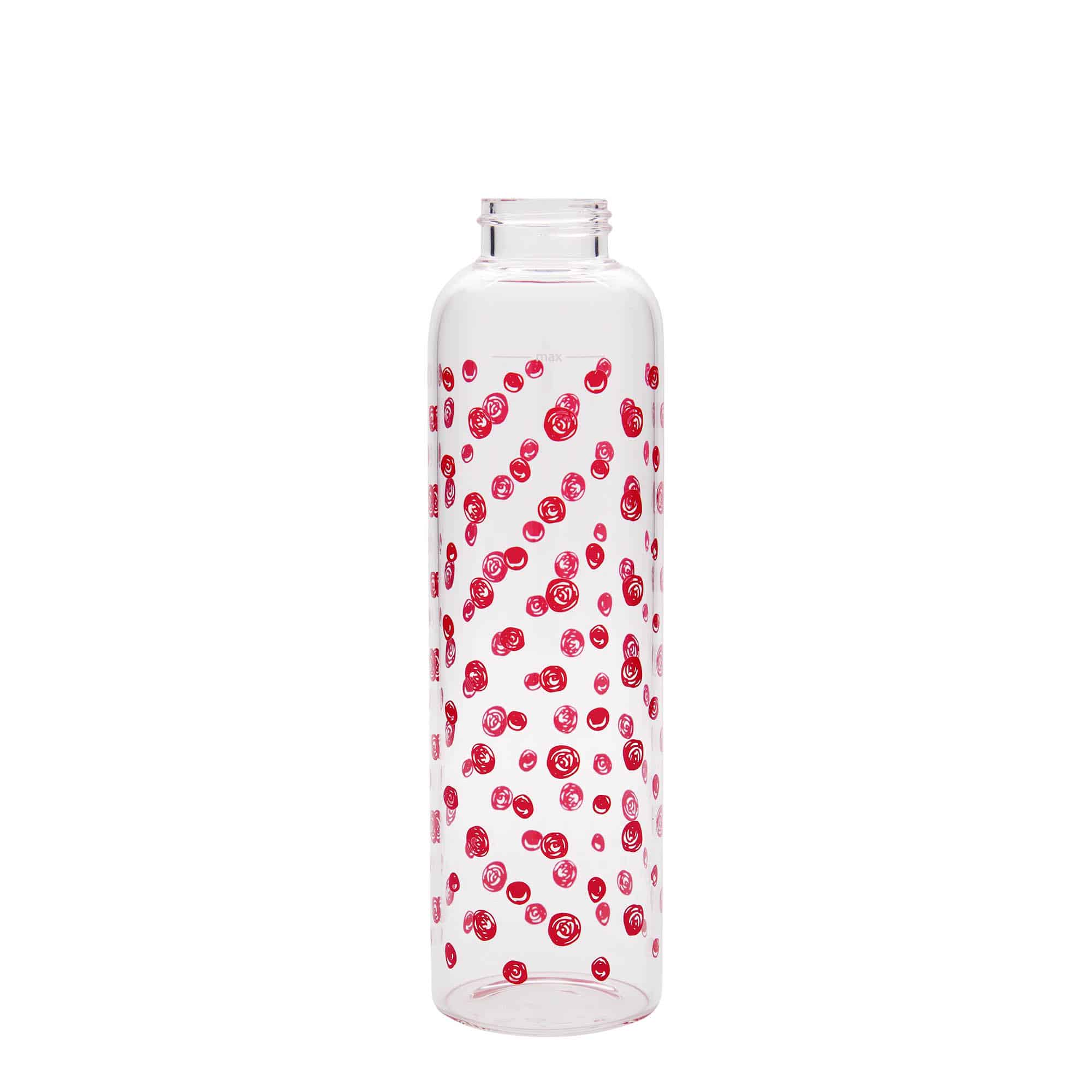 500 ml dricksflaska 'Perseus', motiv: röda prickar, mynning: skruvkapsel 500 ml dricksflaska 'Perseus', motiv: röda prickar, mynning: skruvkapsel