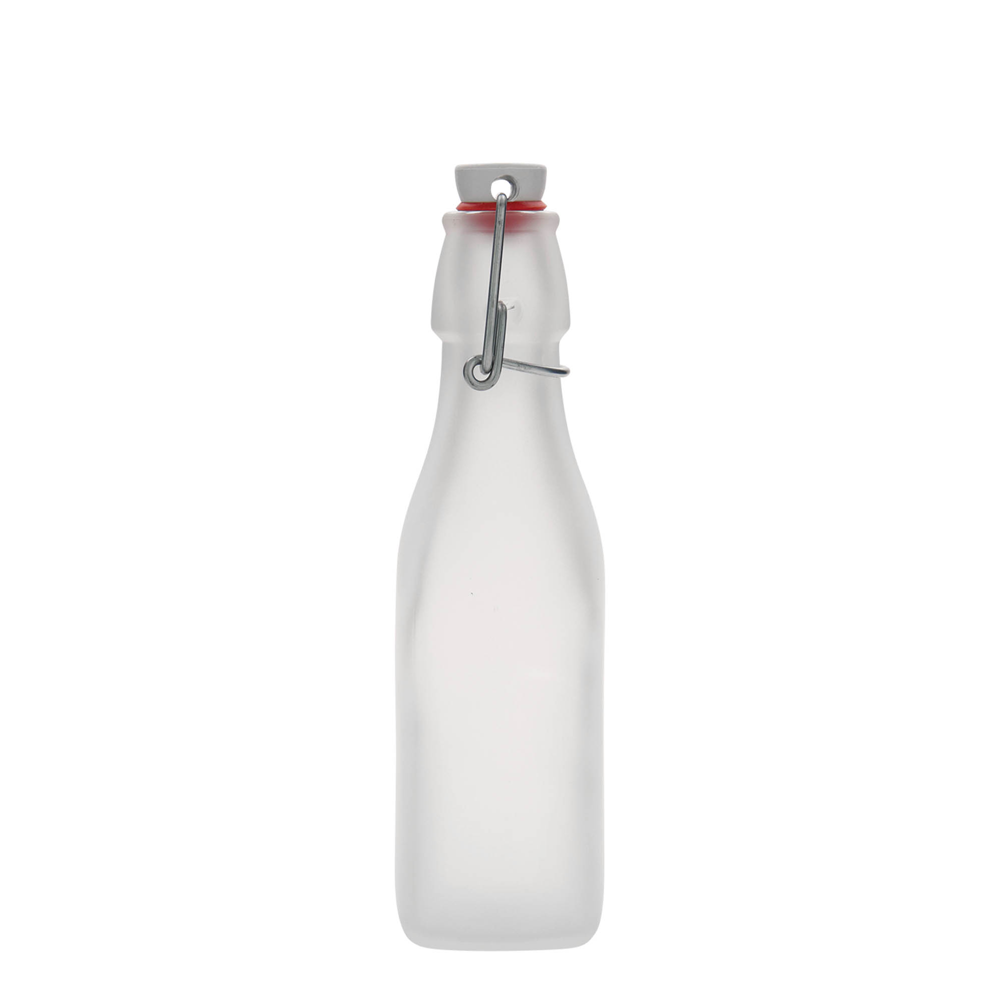 250 ml glasflaska 'Swing, kvadratisk, vit, öppning: bygelverschluss