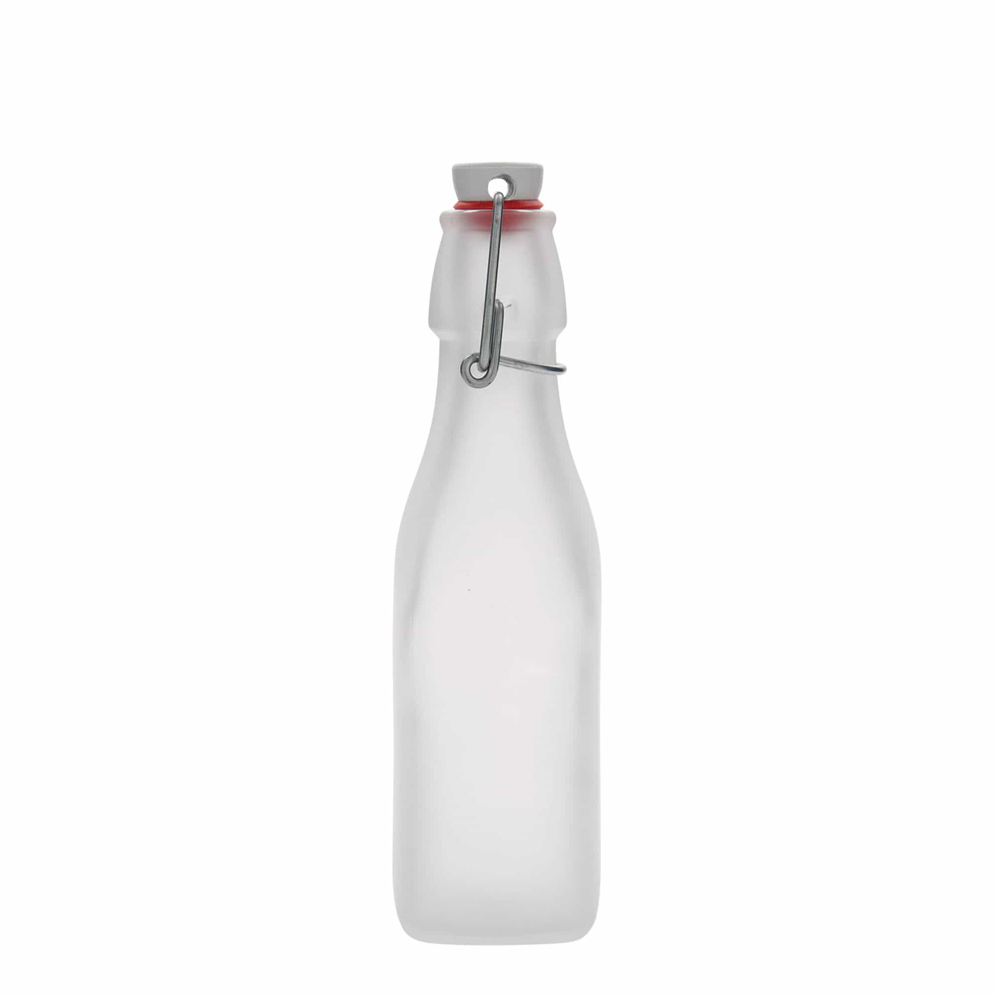 250 ml glasflaska 'Swing, kvadratisk, vit, öppning: bygelverschluss