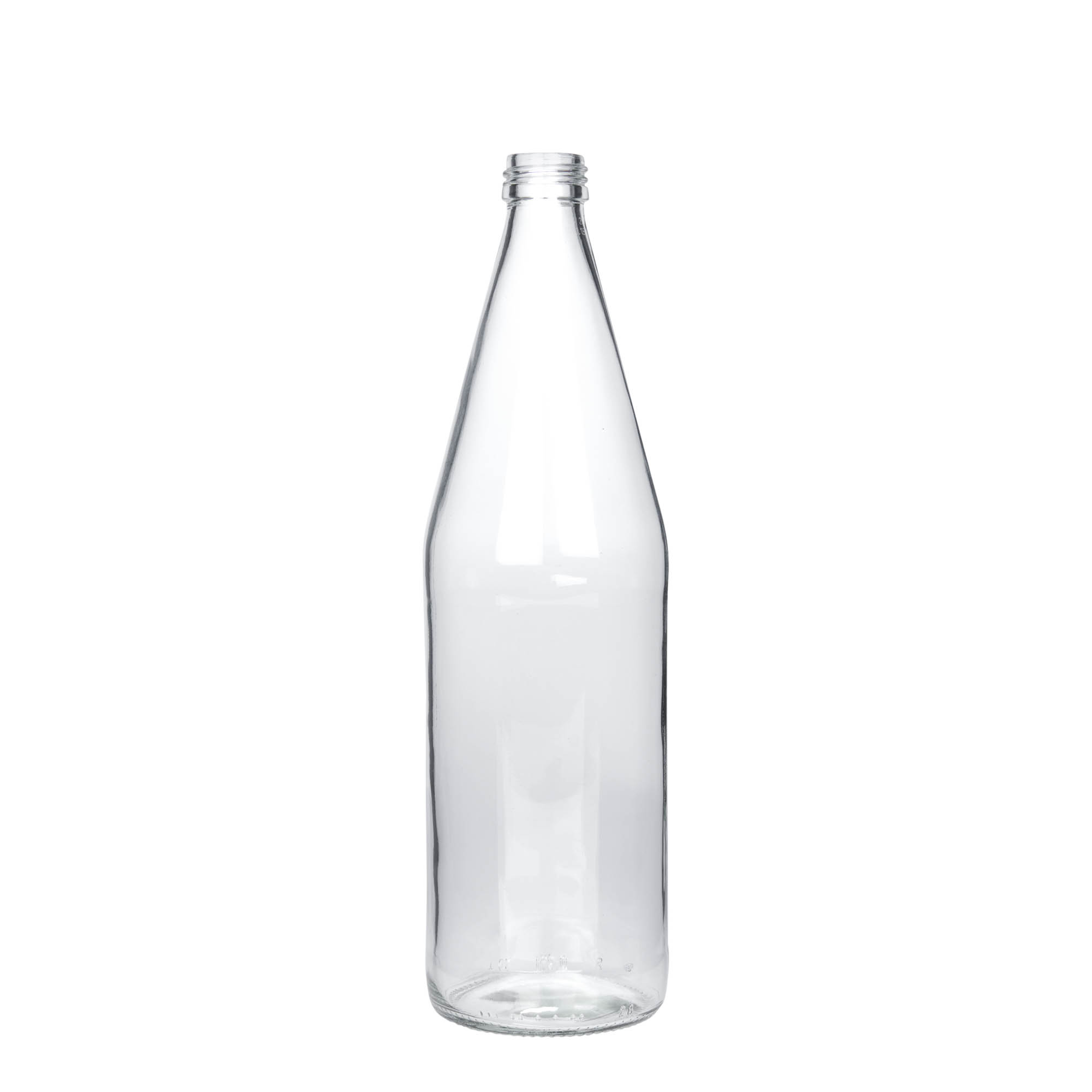 750 ml universalflaska morotsform, glas, öppning: PP 28