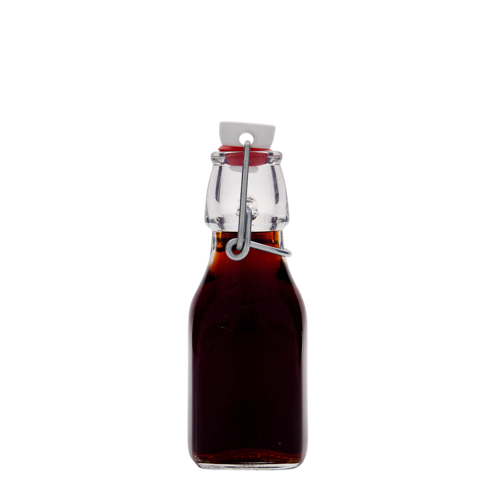 125 ml glasflaska 'Swing', kvadratisk, öppning: bygelstängning