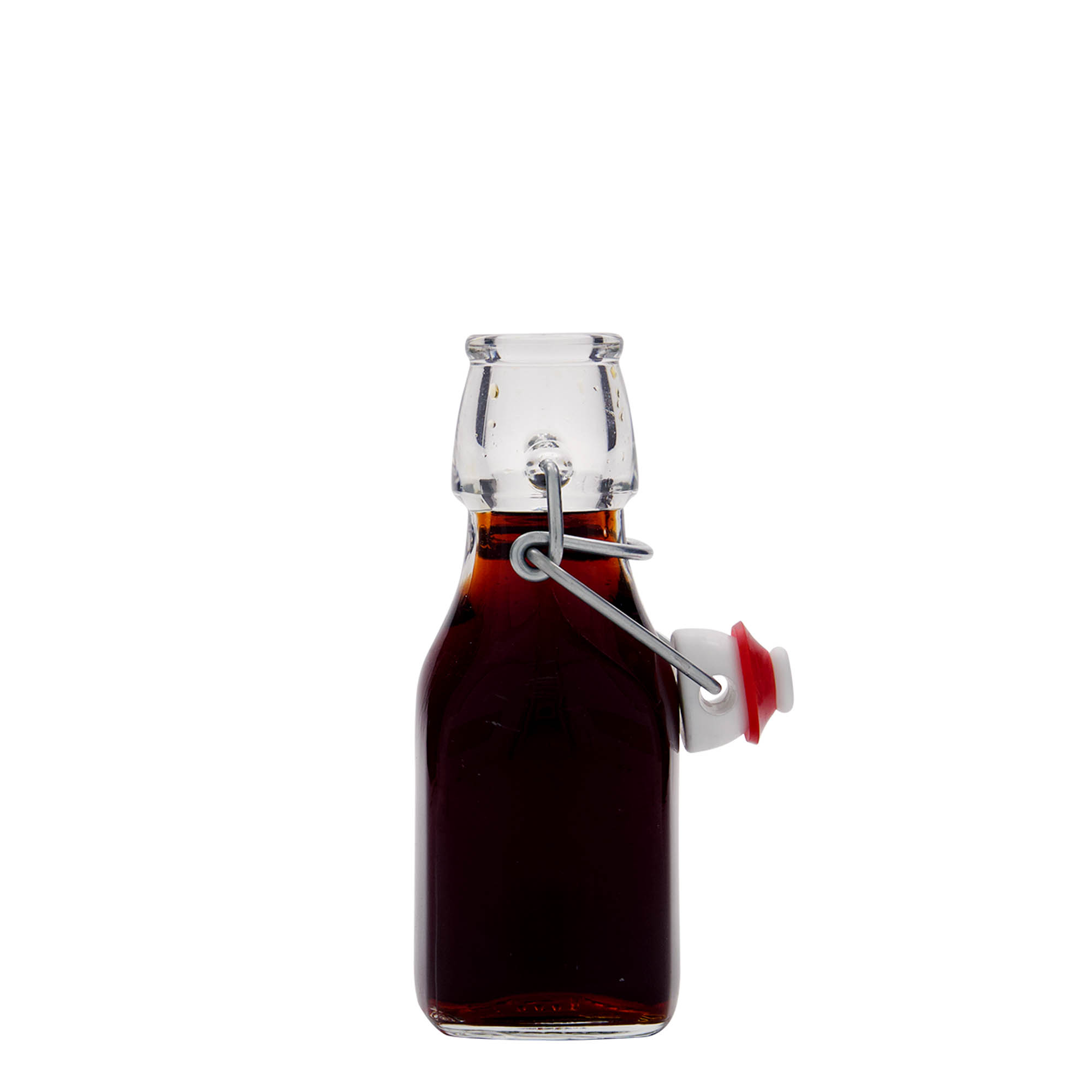 125 ml glasflaska 'Swing', kvadratisk, öppning: bygelstängning