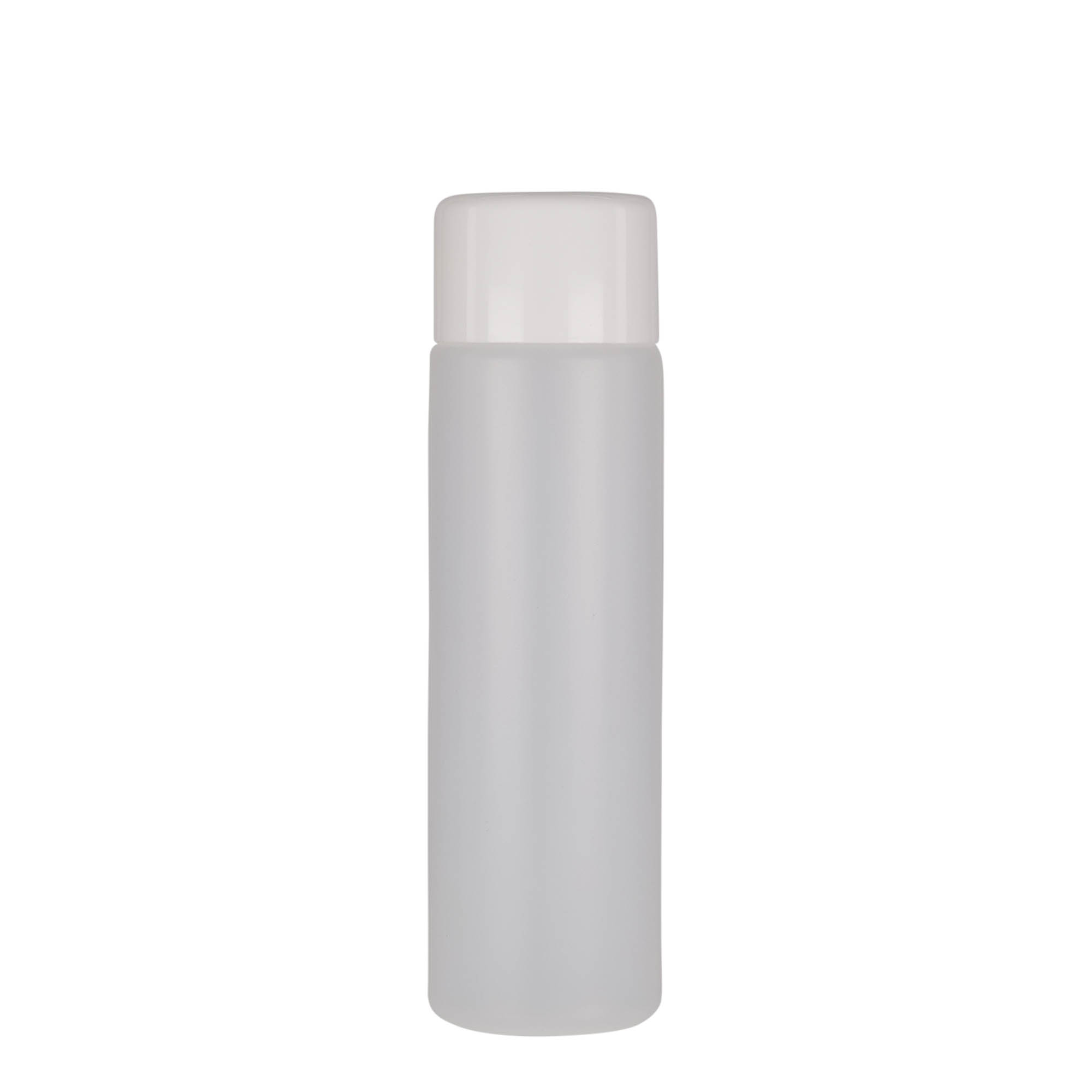 250 ml rund flaska, PE-plast, natur, öppning: skruvlock