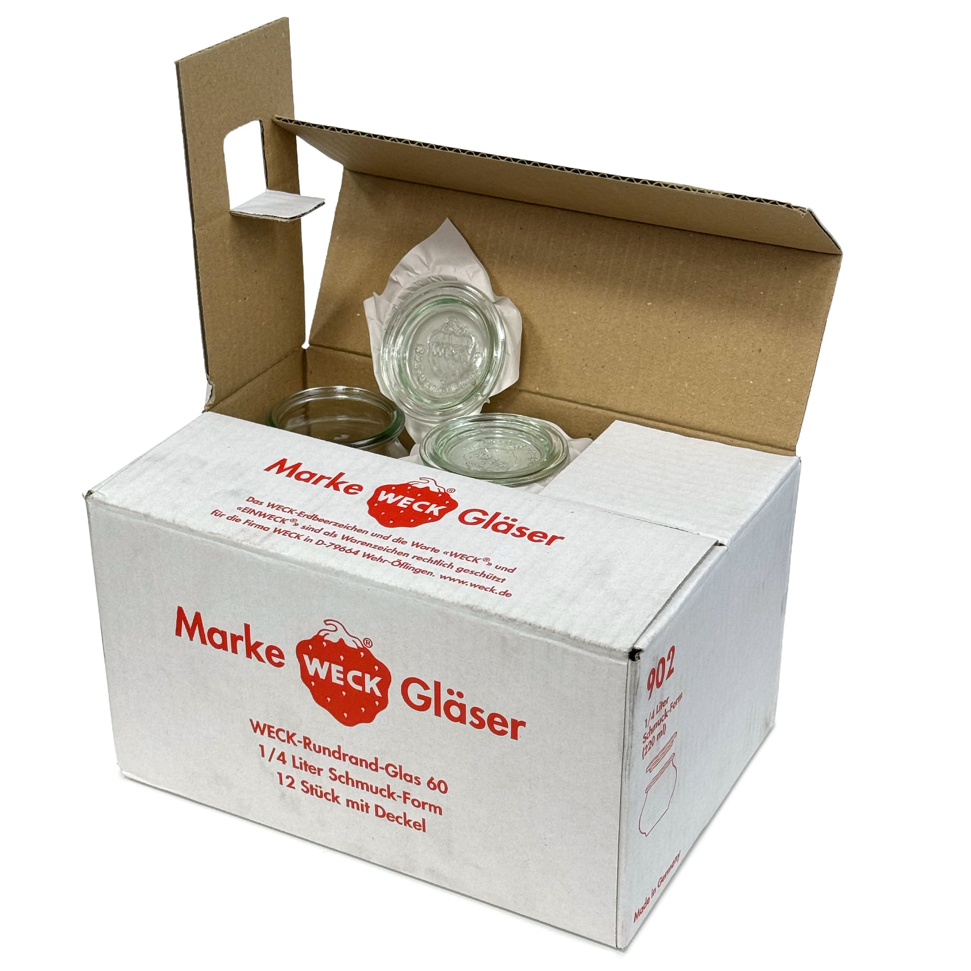 6x 220 ml WECK-smyckesglas med glaslock RR 60