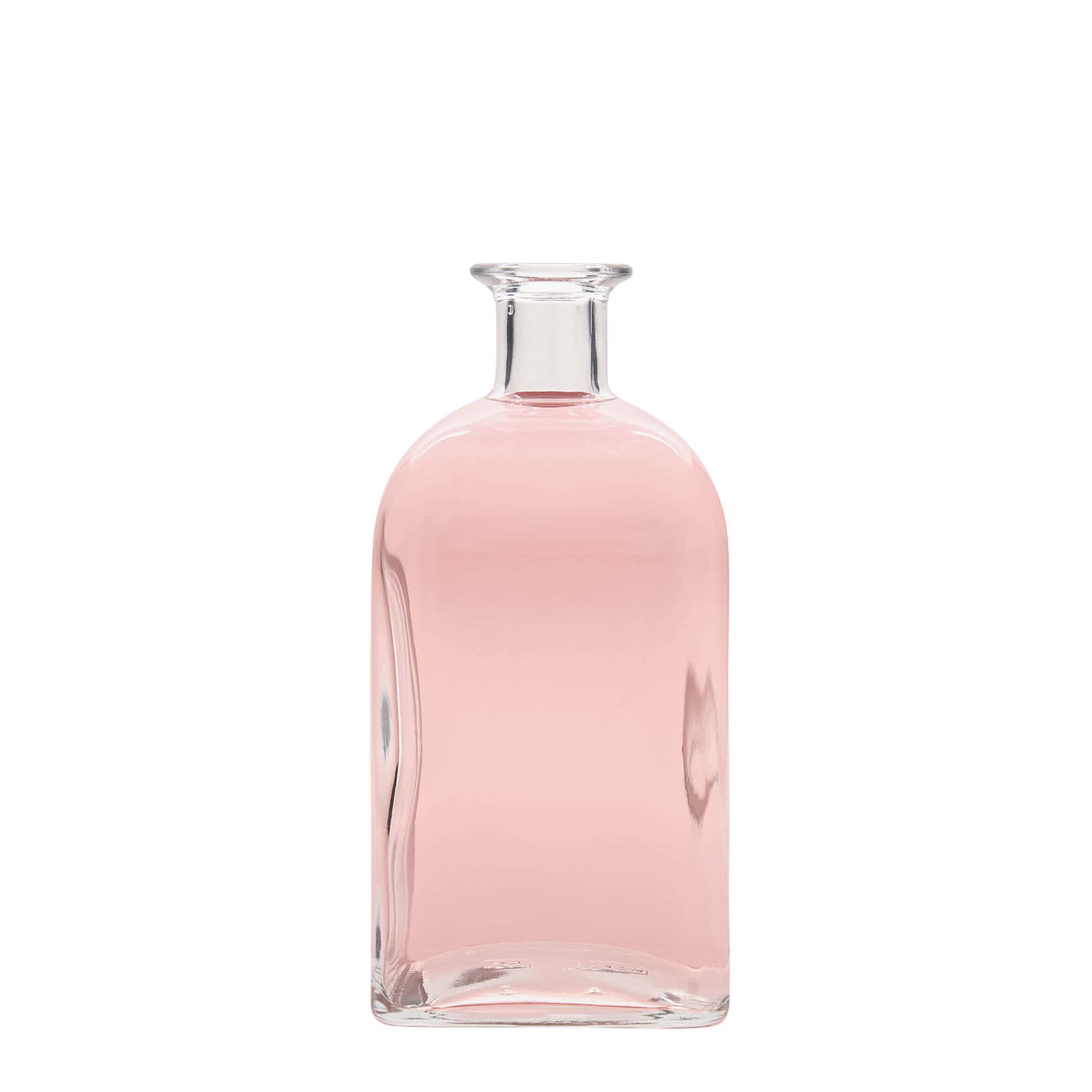 700 ml glasflaska apotekare Carré, fyrkantig, öppning: kork