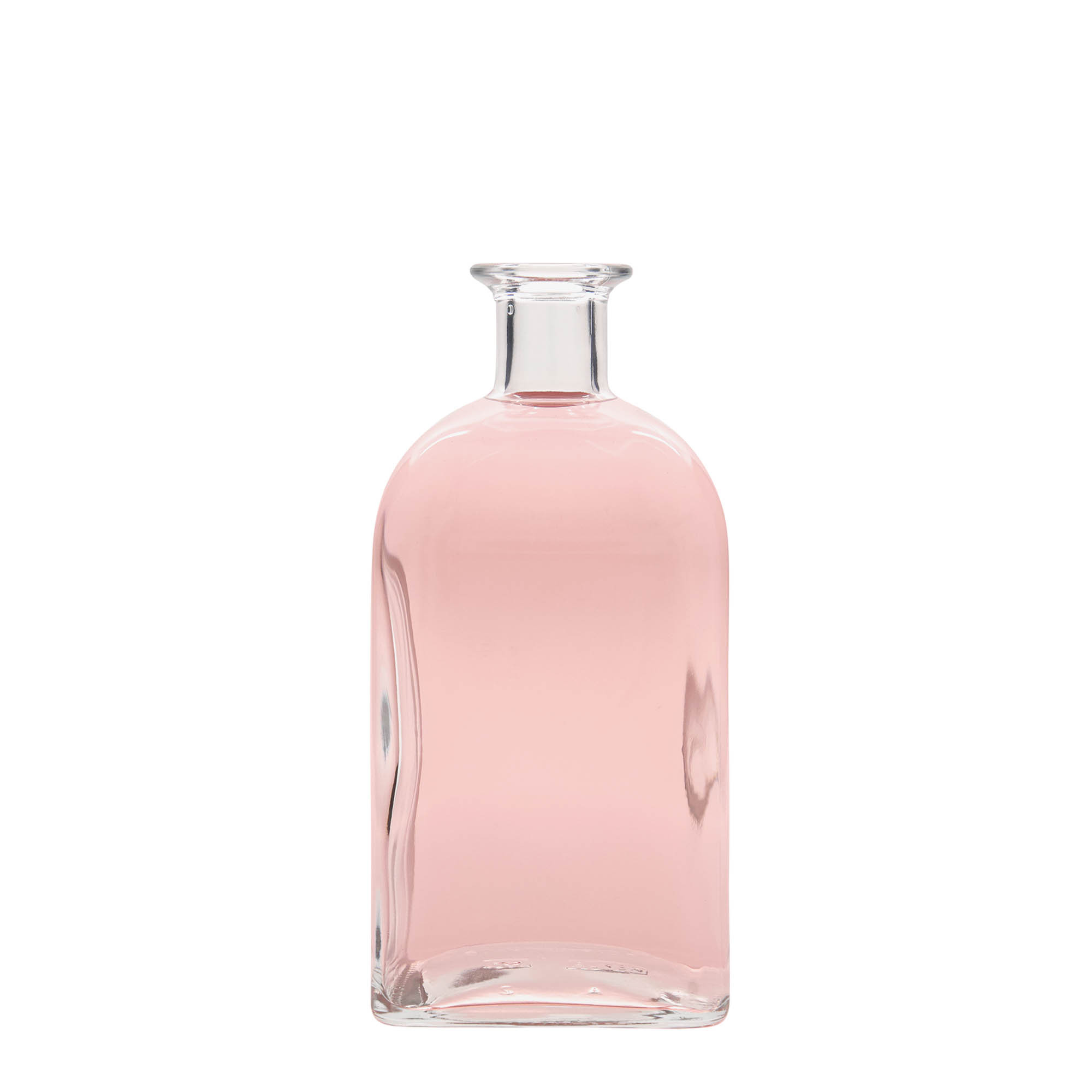 700 ml glasflaska apotekare Carré, fyrkantig, öppning: kork