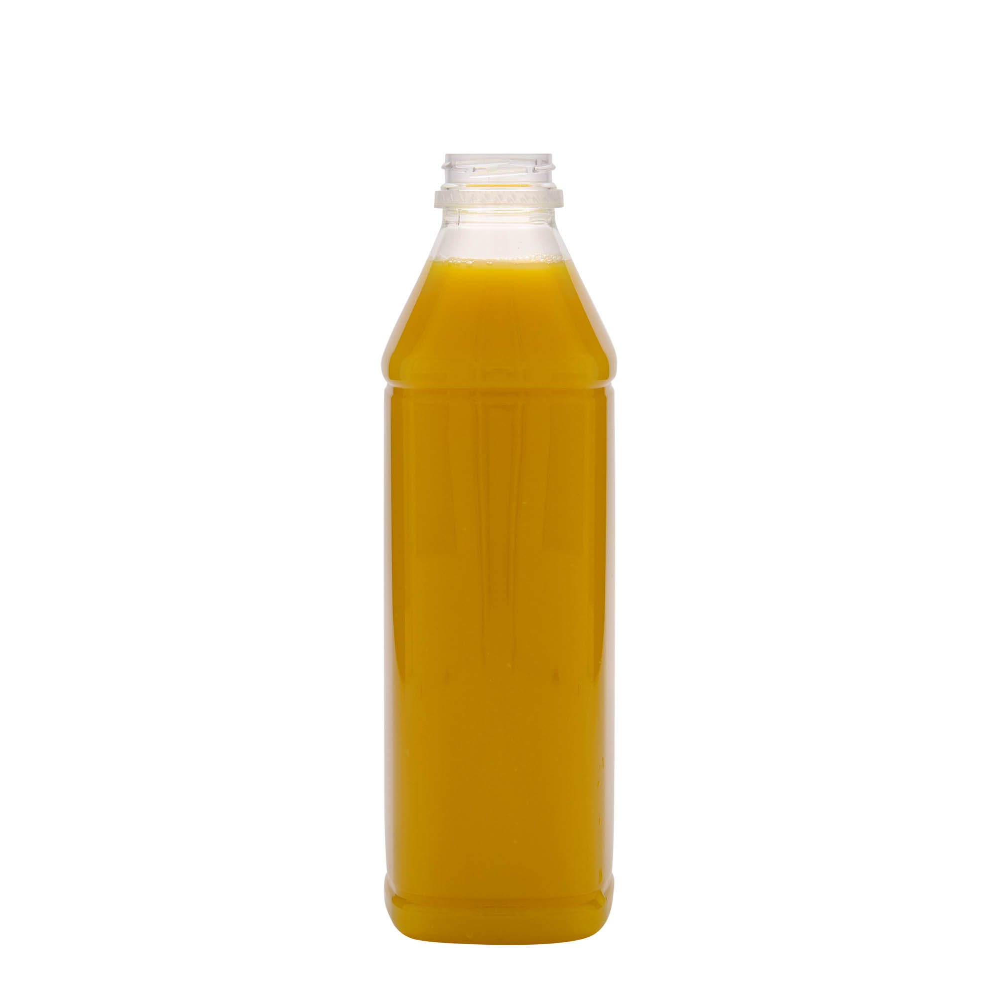 1 000 ml PET-flaska 'Milk and Juice Carré', fyrkantig, plast, öppning: 38 mm 1 000 ml PET-flaska 'Milk and Juice Carré', fyrkantig, plast, öppning: 38 mm