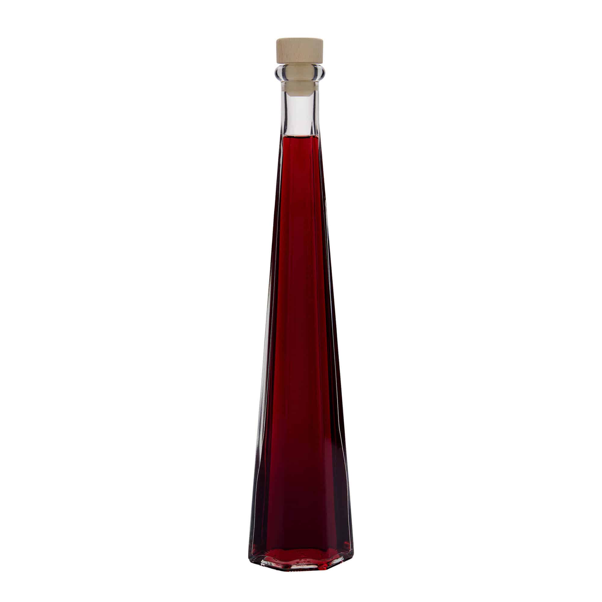 200 ml glasflaska 'Dama Sexta', sexkantig, mynning: kork