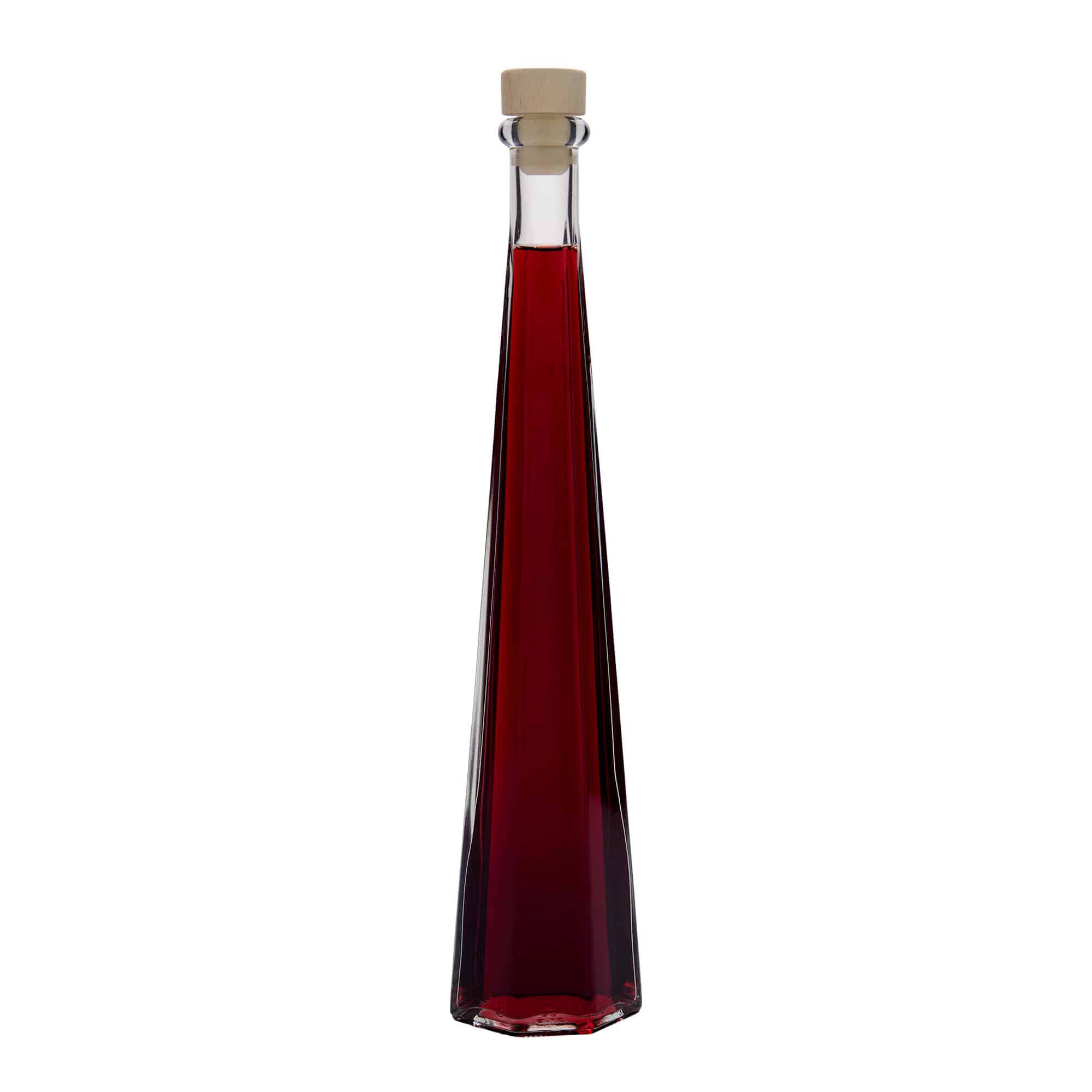 200 ml glasflaska 'Dama Sexta', sexkantig, mynning: kork