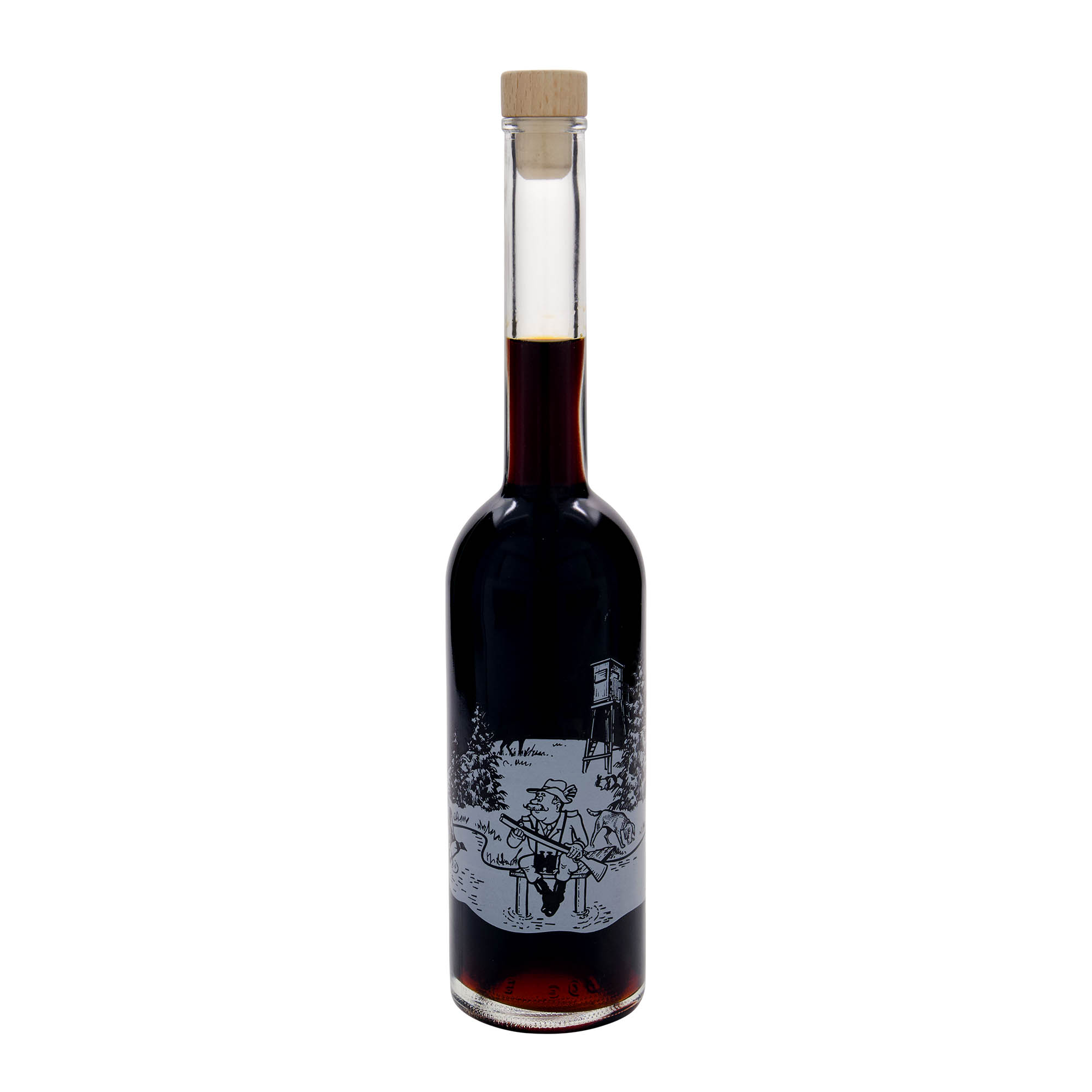 500 ml glasflaska 'Opera', motiv: Jägare, öppning: kork