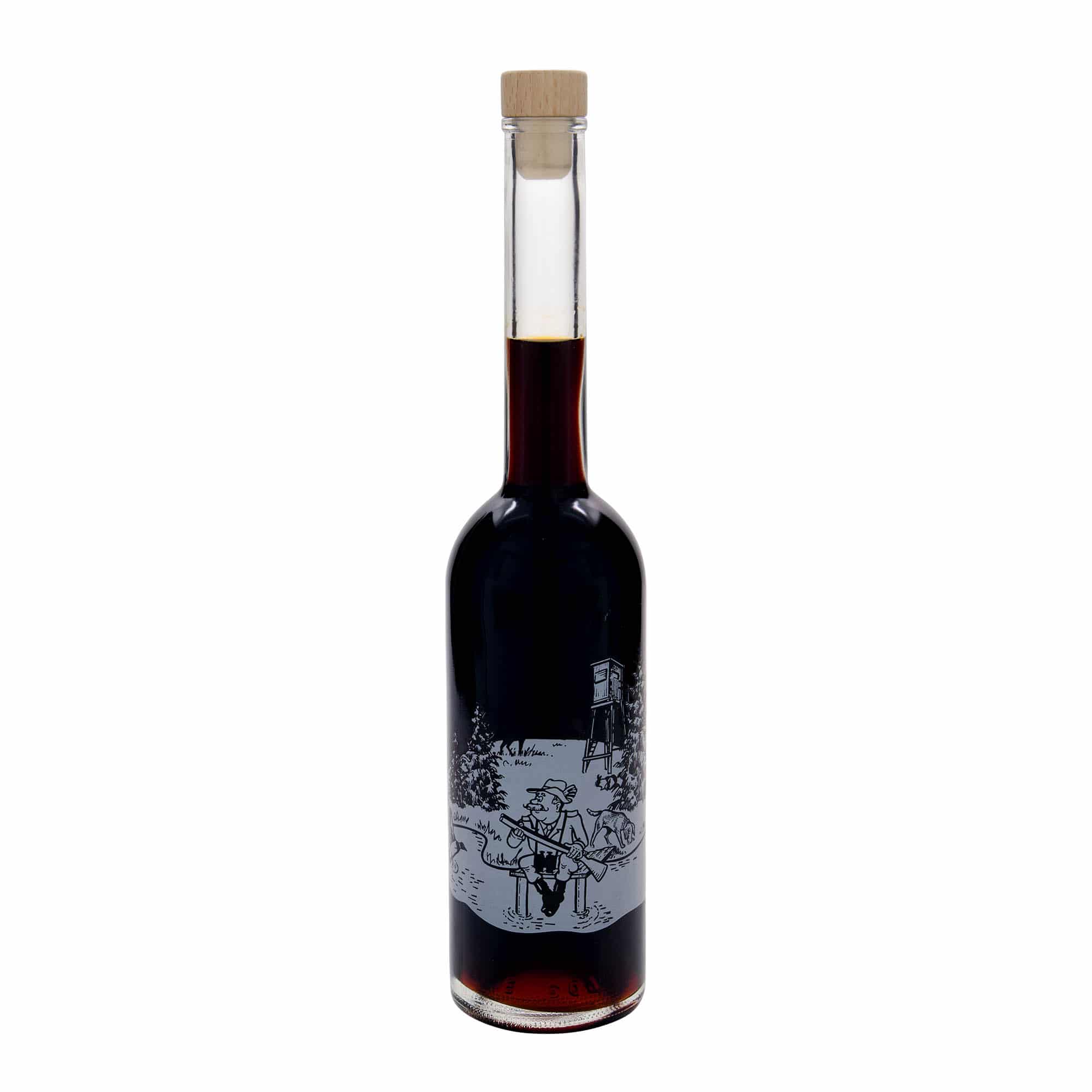 500 ml glasflaska 'Opera', motiv: Jägare, öppning: kork